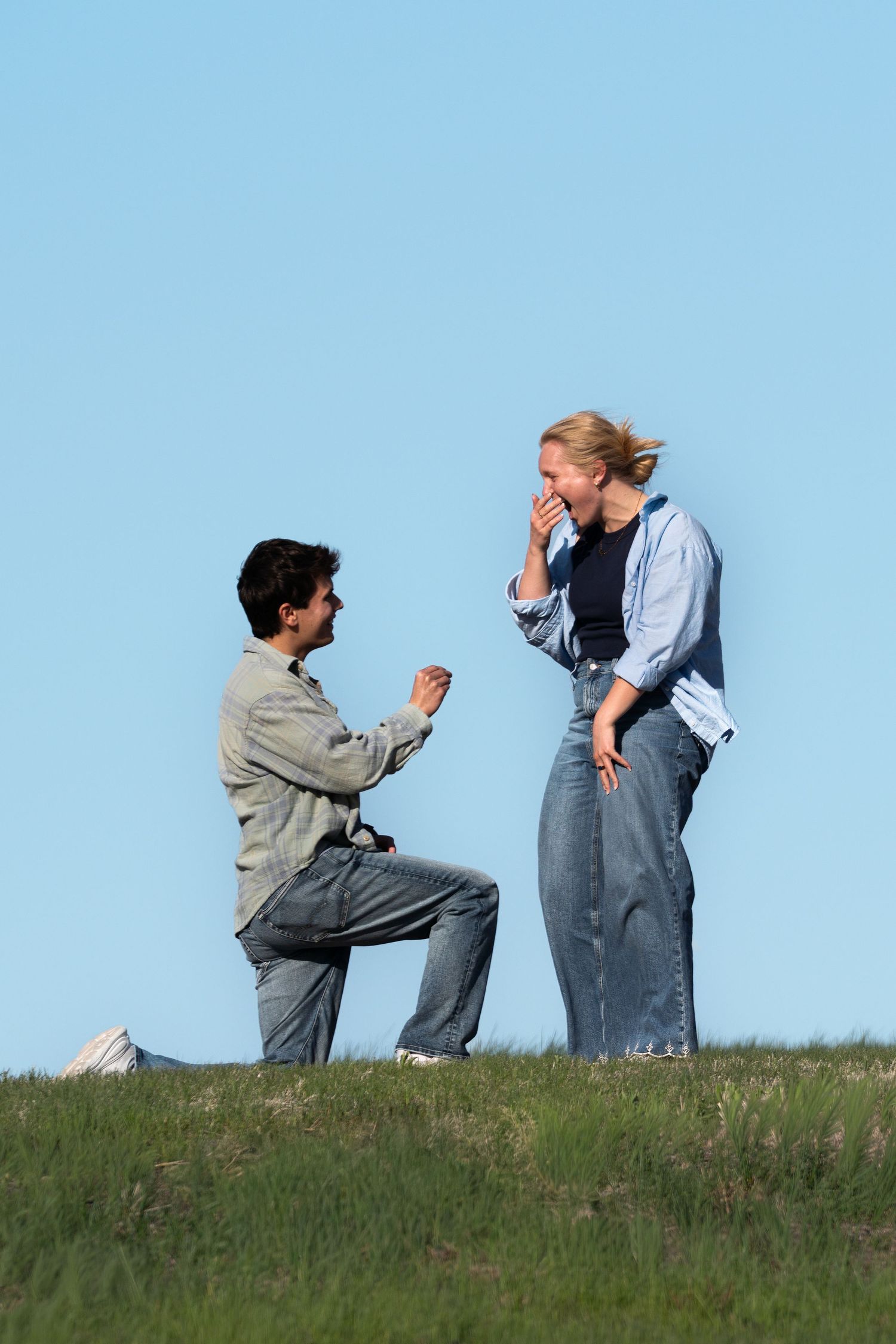 A photo of a proposal by Evan Patzwald Media.