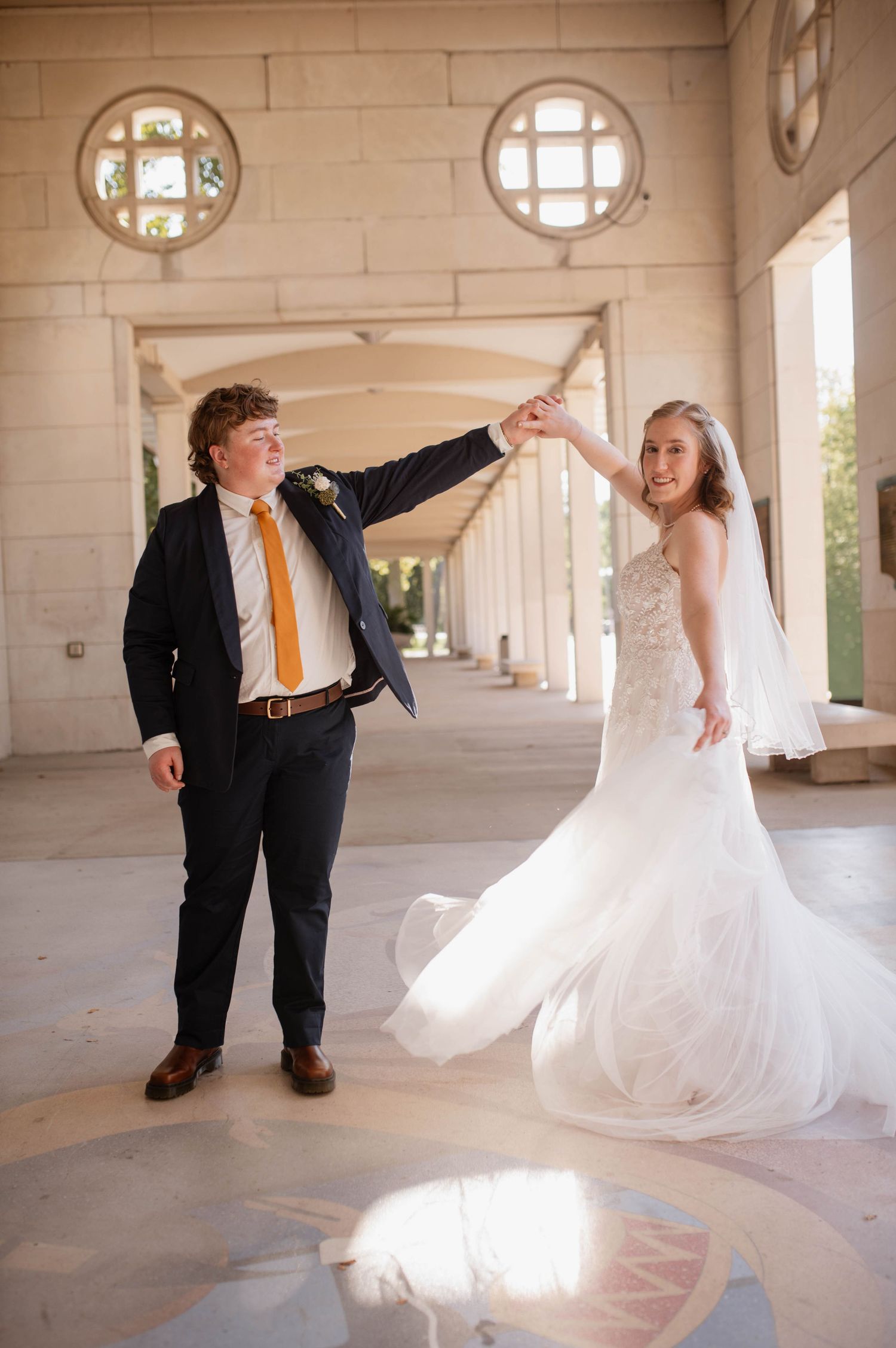 Two married people dancing.