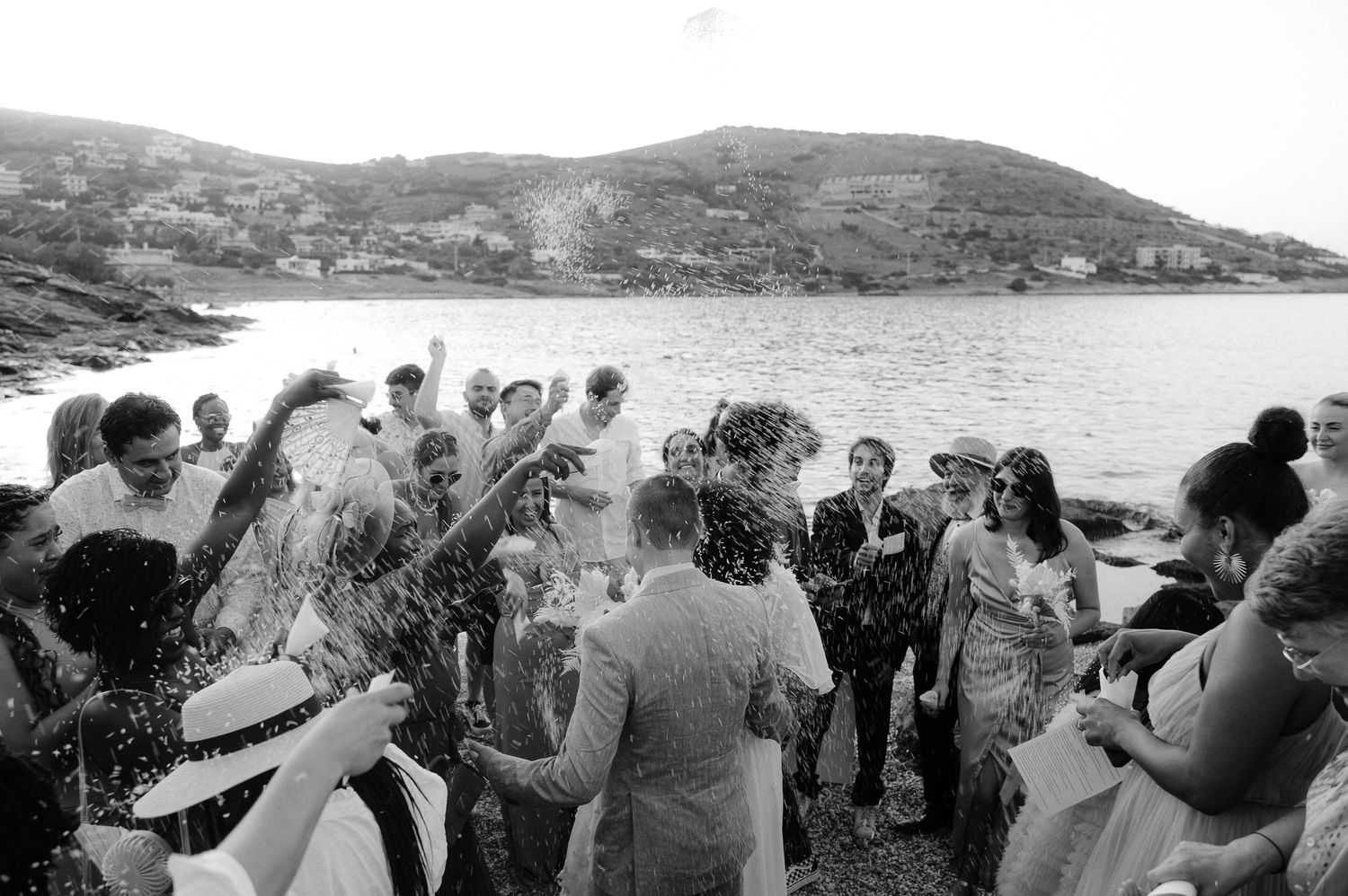 intimate beach wedding photographer Athens riviera