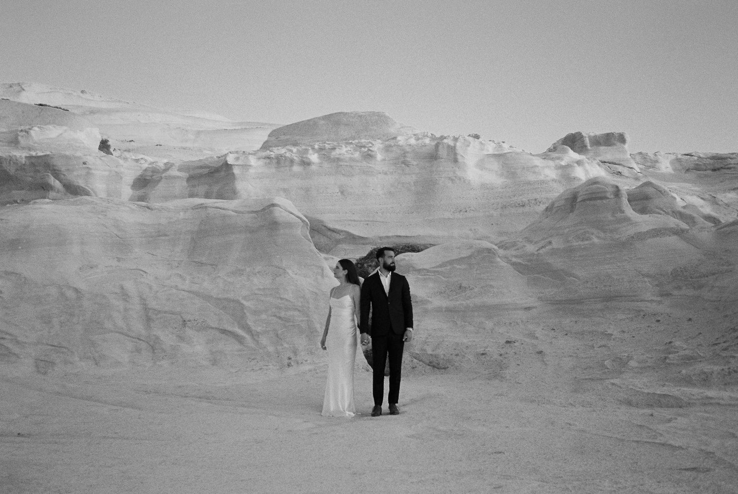 cinematic elopement photography in Milos, Greece