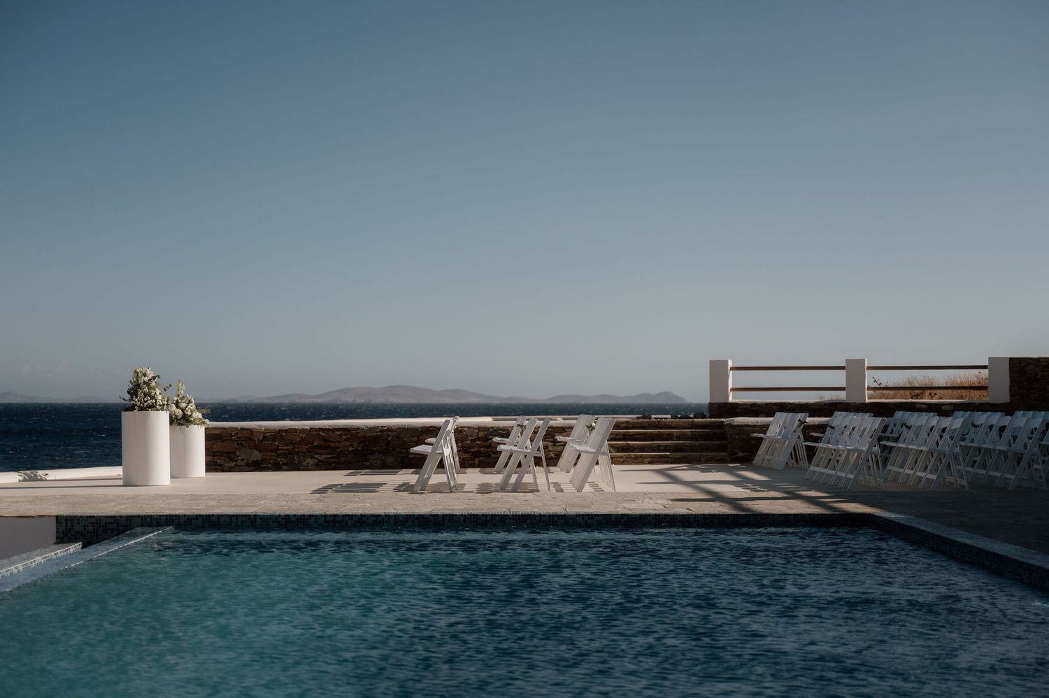 modern wedding venue photography in Tinos, Greece