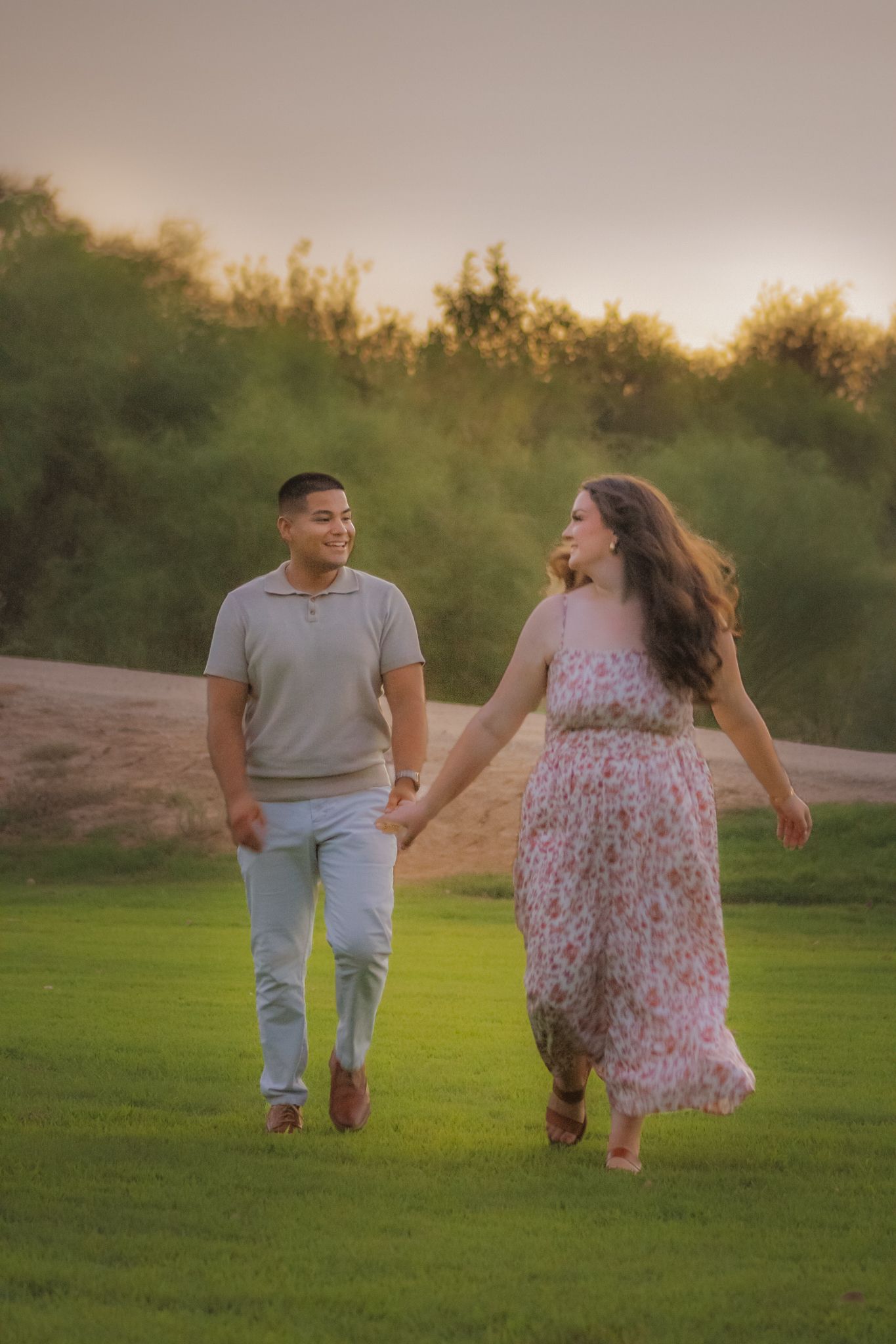romantic sunset couple