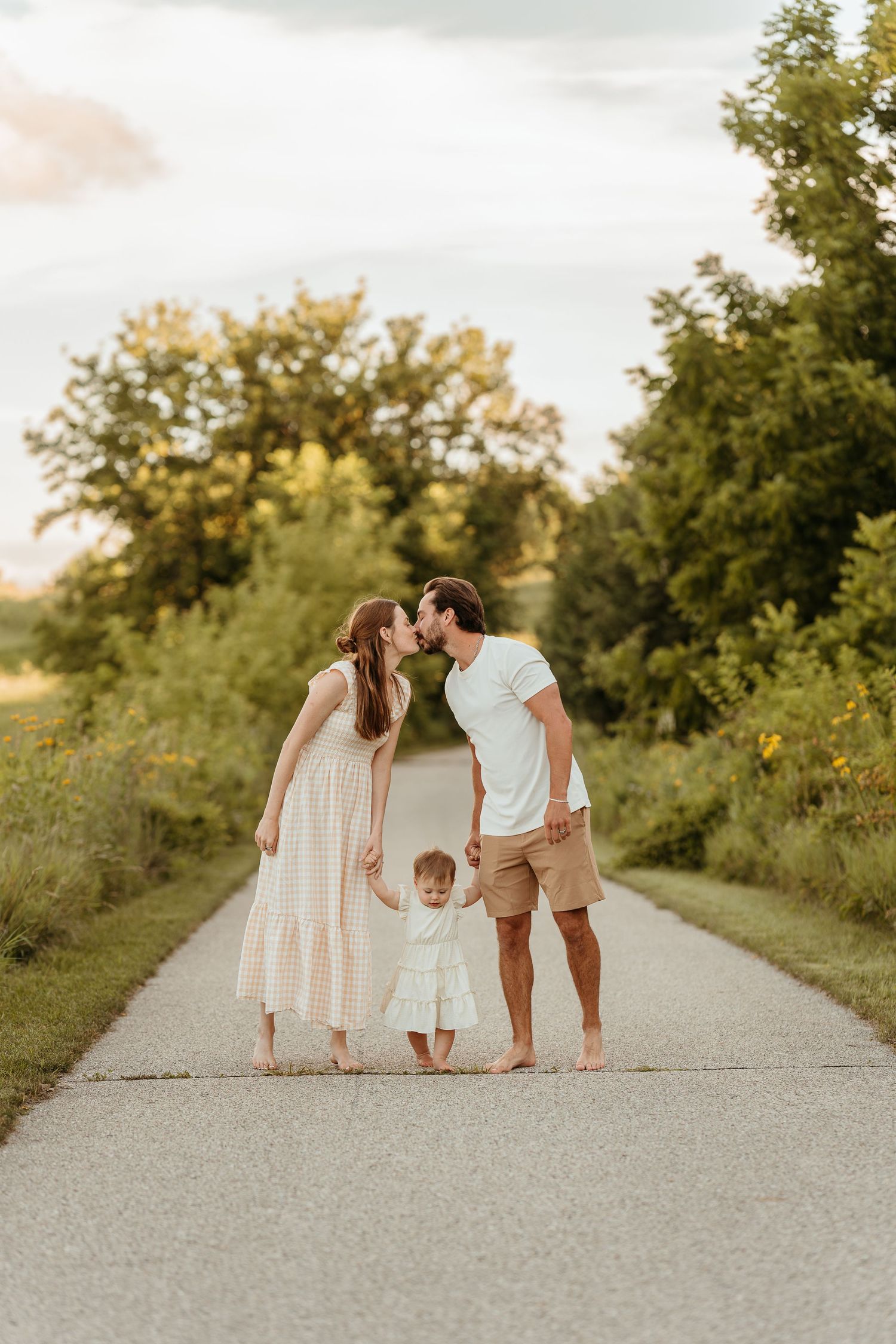 Lake Country WI outdoor family portraits with soft light and warm tones