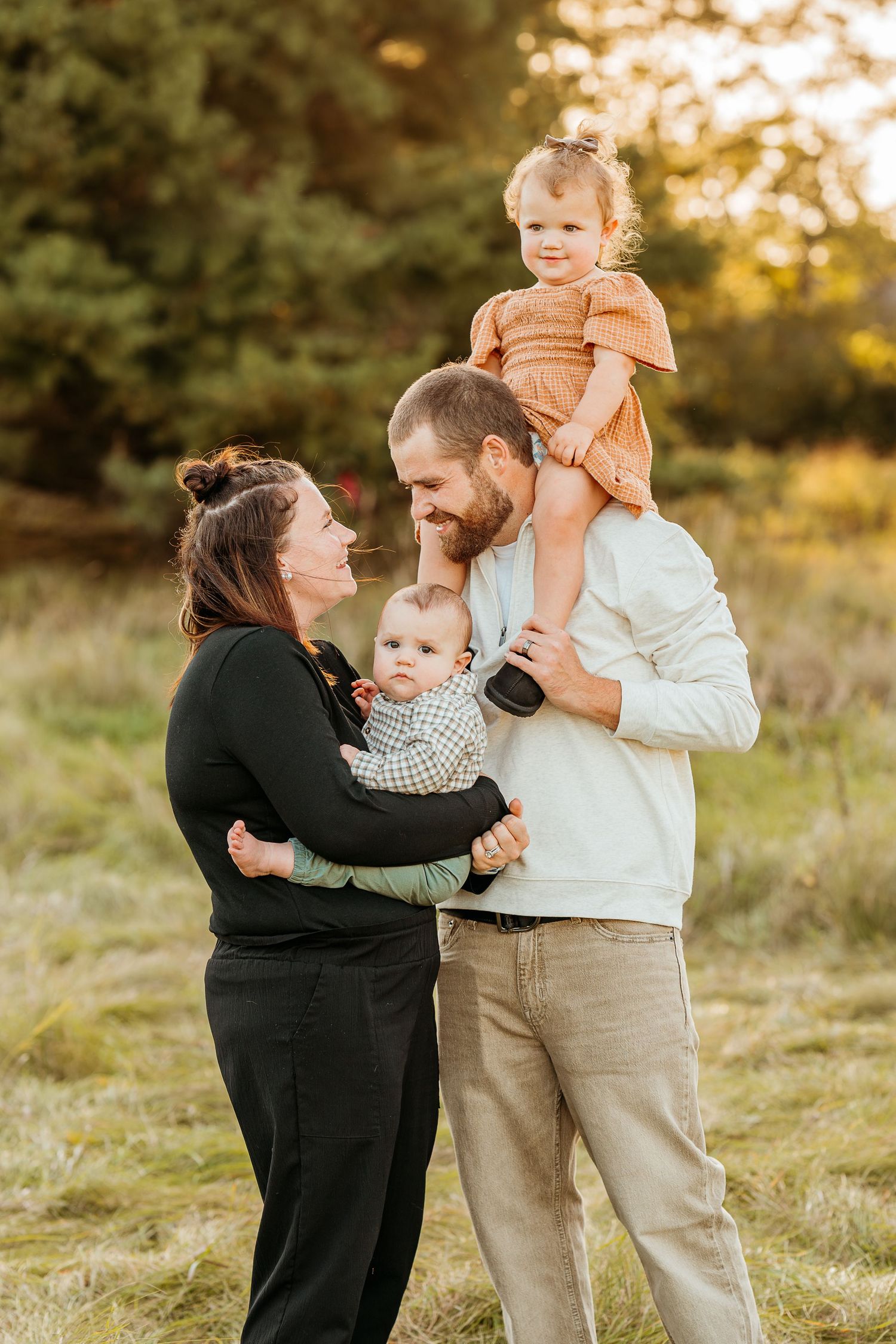 Lake Country WI lifestyle family photos with warm fall tones