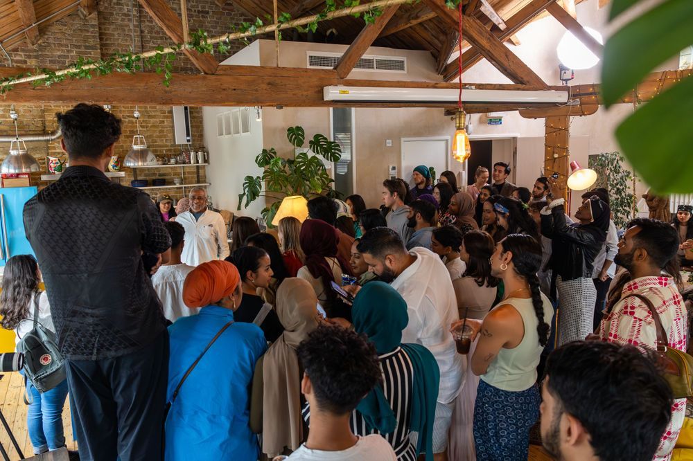 Event Photography for Nadir Nahdi with Aditi Mayer live podcast event in London by Farheen Shaikh