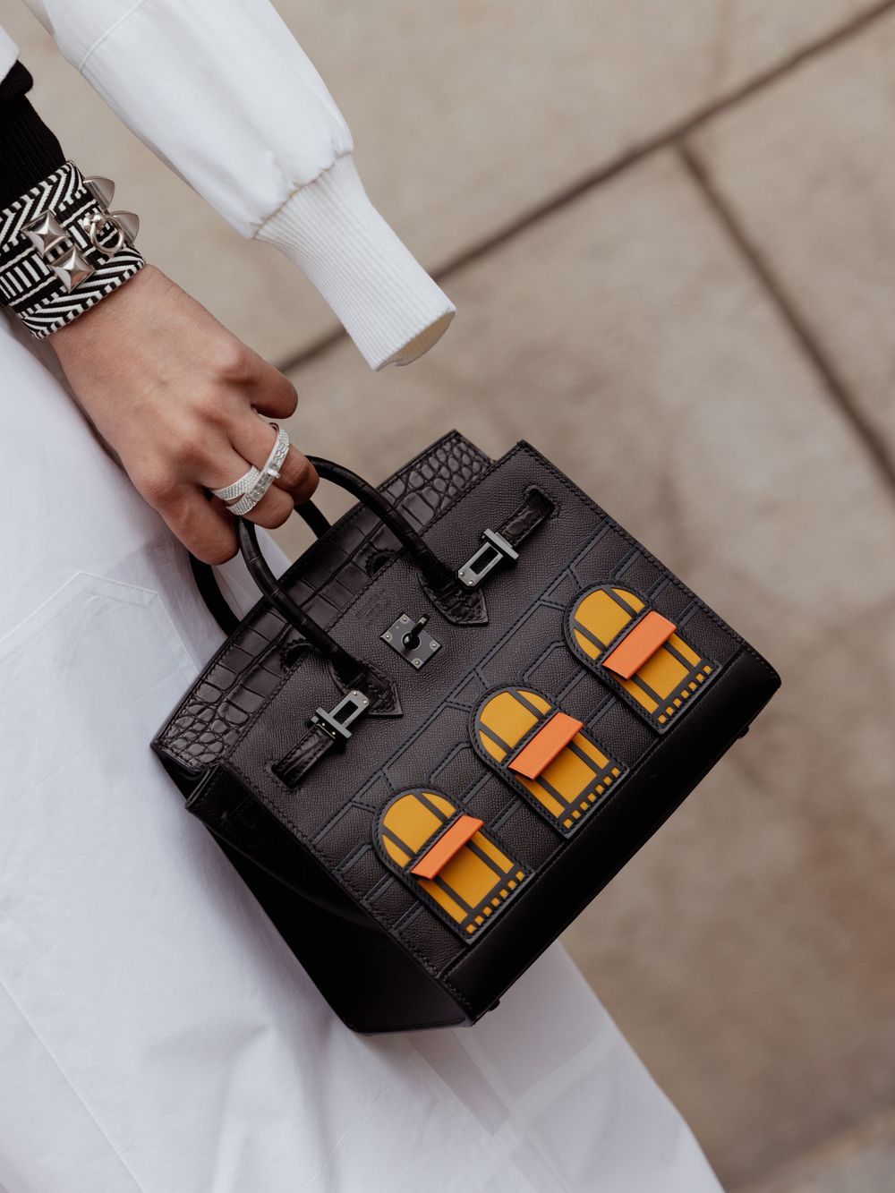 London fashion photographer – editorial street style portrait during PFW, captured by Farheen Shaikh.