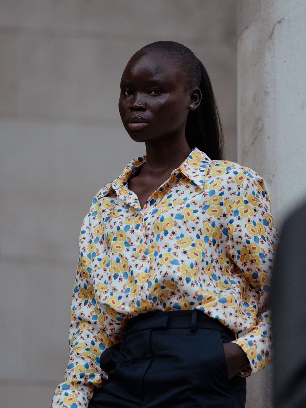 London fashion photographer – editorial street style portrait during LFW, captured by Shot by Farheenxo