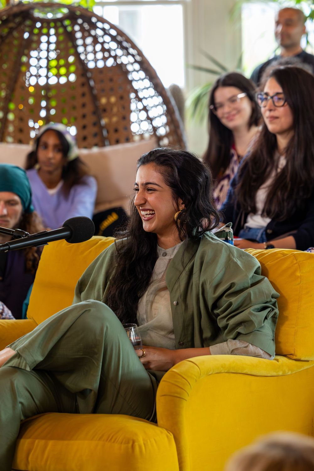 Event Photography for Nadir Nahdi with Aditi Mayer live podcast event in London by Farheen Shaikh