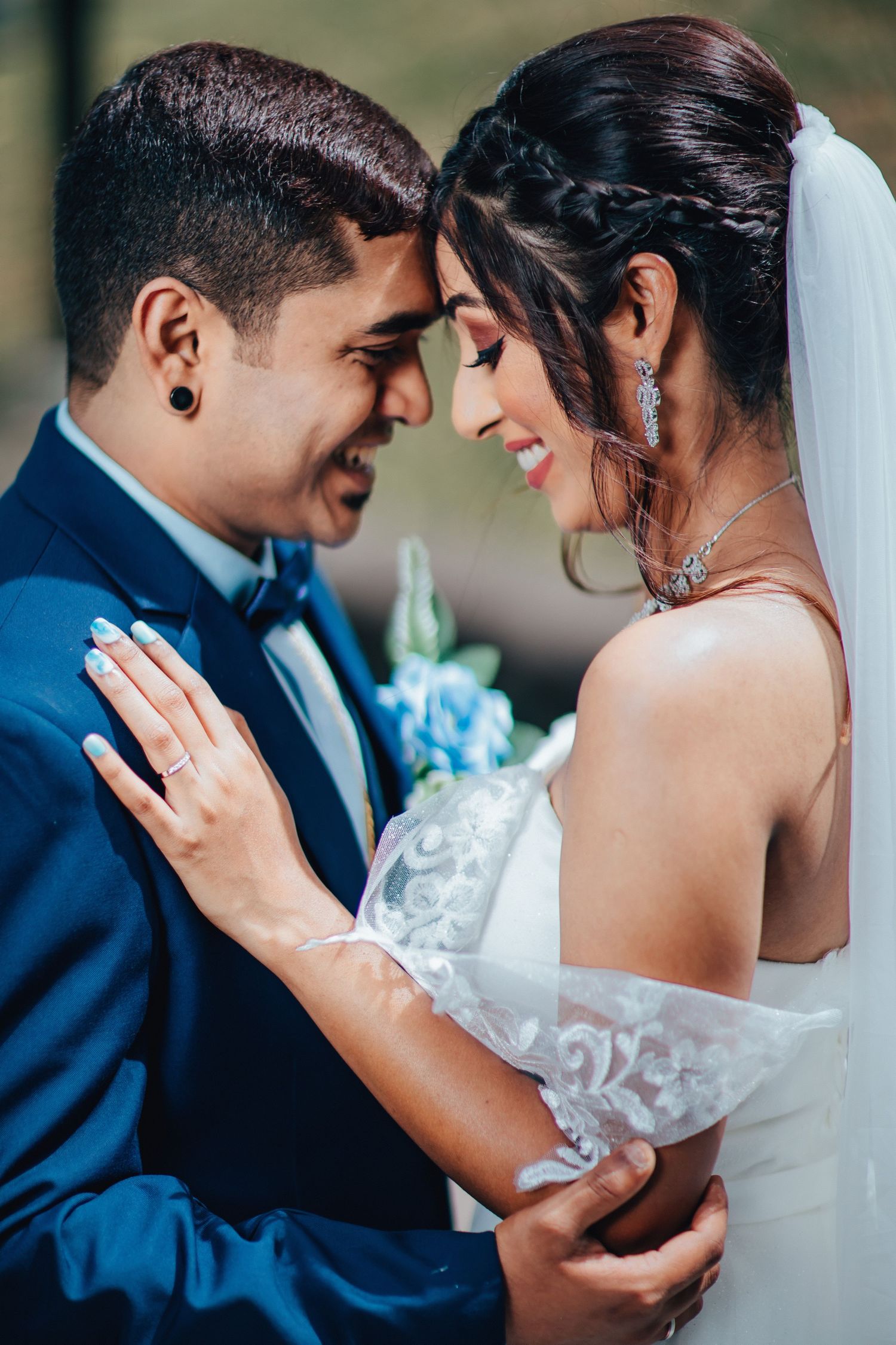 Christian wedding couple close-up intimate moment during ceremony Singapore