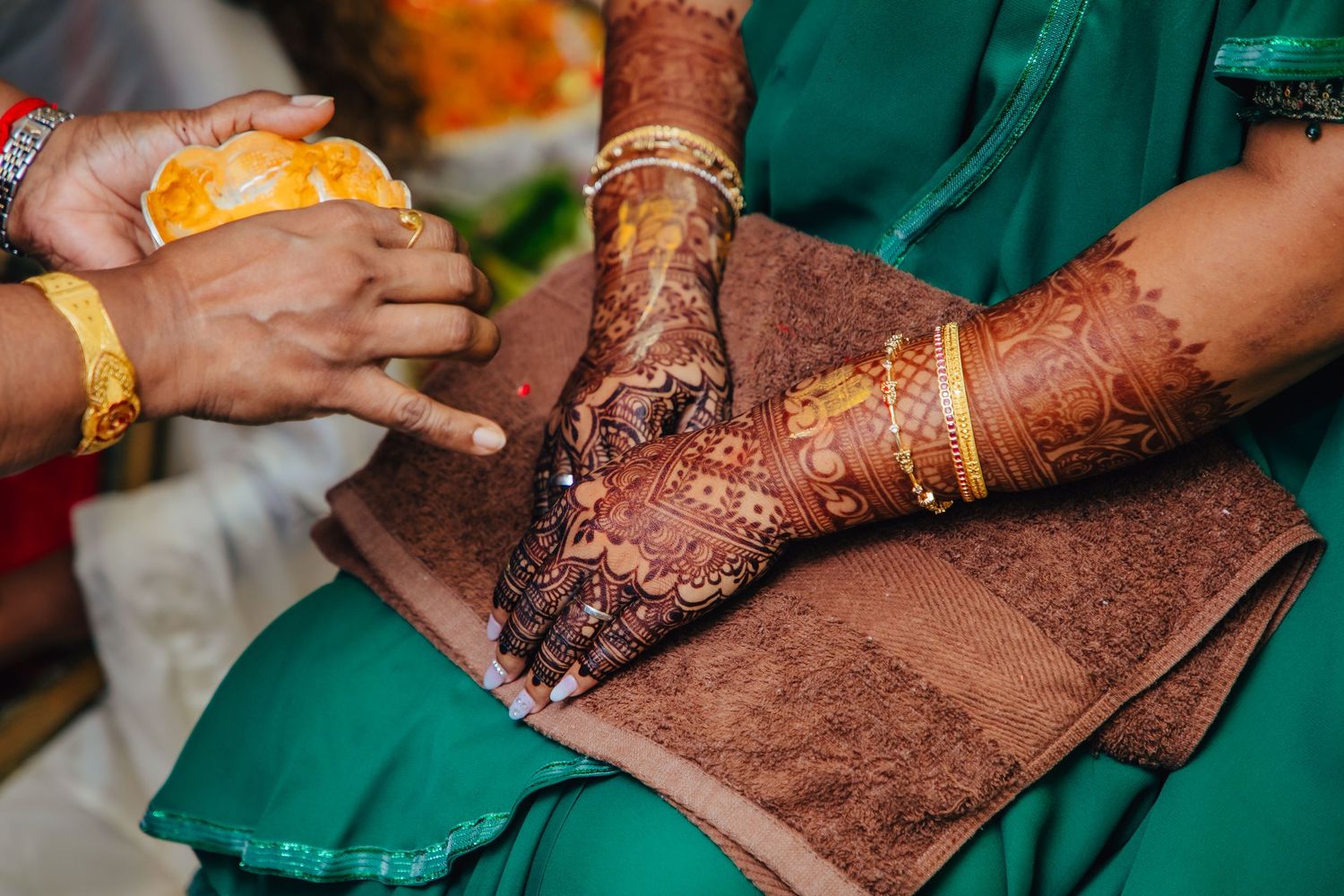 Mehendi ceremony hands close-up, traditional wedding ritual Singapore
