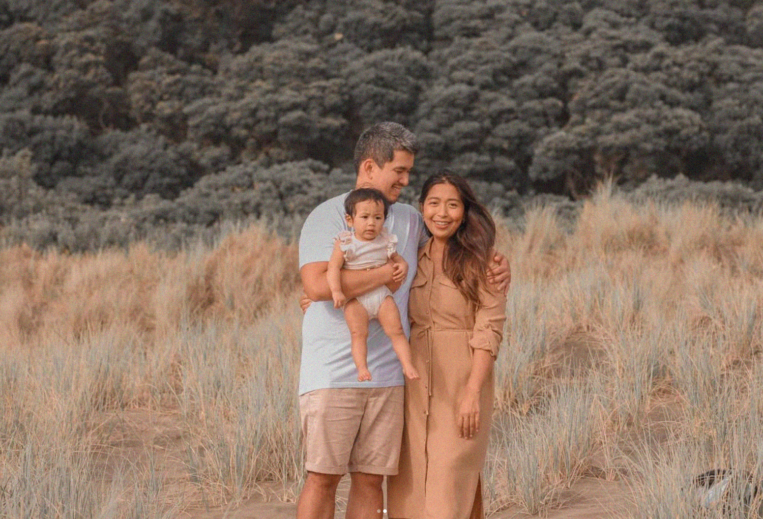 Golden Petals Photography lifestyle family portrait session in a scenic New Zealand outdoor location.