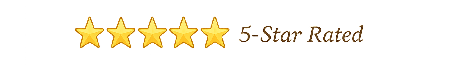 A bright yellow 5-star rating icon with text showing '5-Star Rated' underneath.