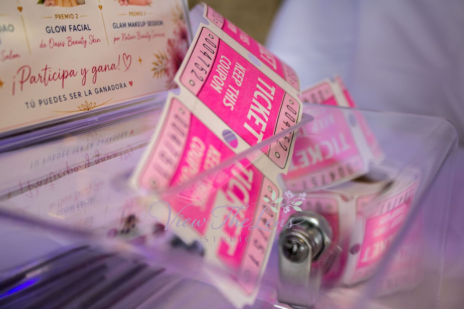Event raffle tickets and prize entries displayed at a special community event.