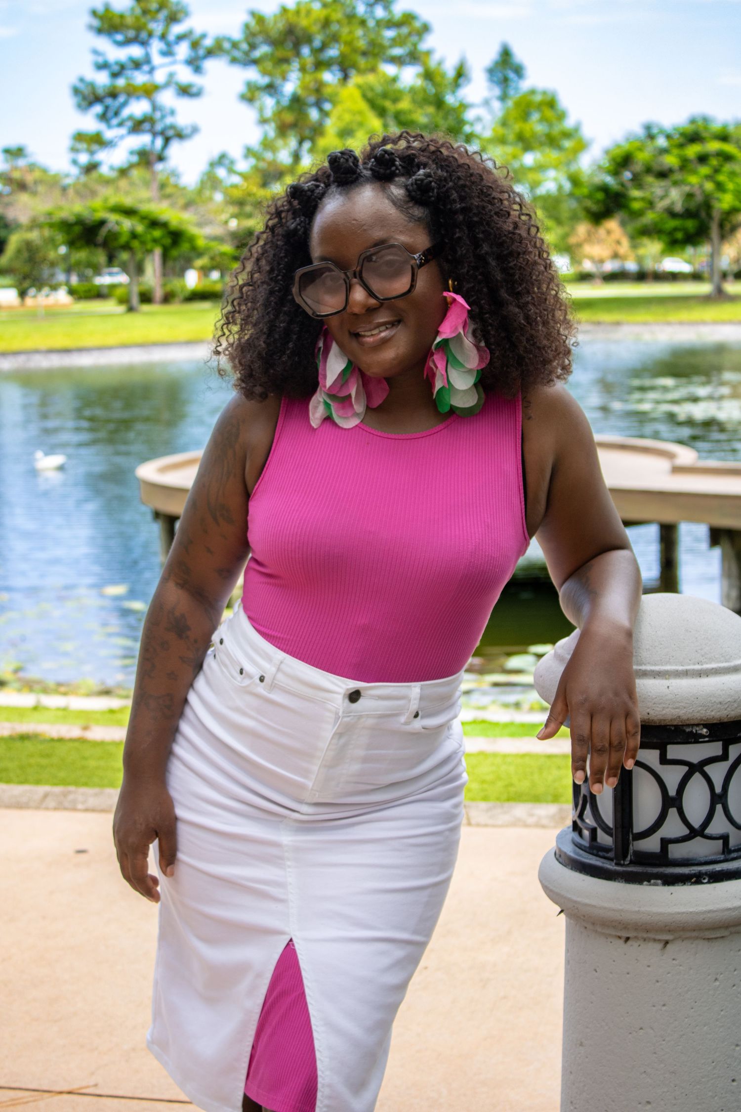 Woman posing during an outdoor portrait session by View The Lens Studio on Florida's Treasure Coast.