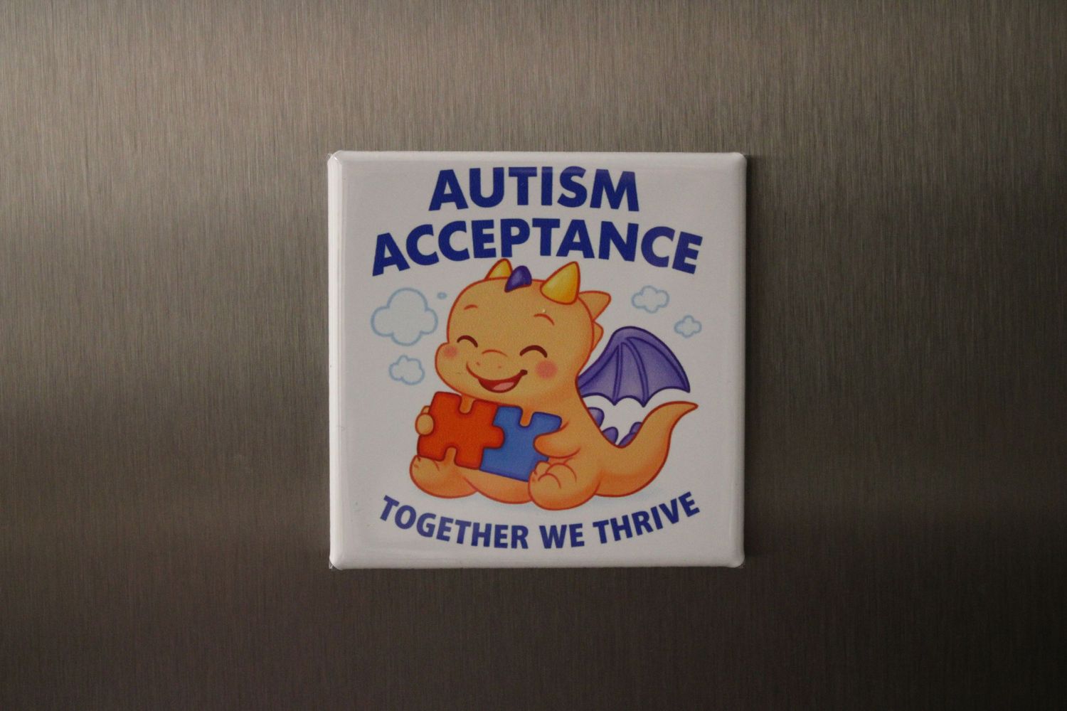 Autism Acceptance magnet featuring the message 