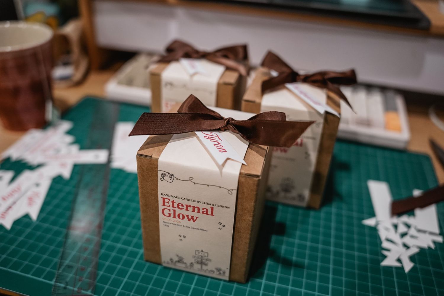 Thea & Lennon's Handmade Candles for Their Wedding