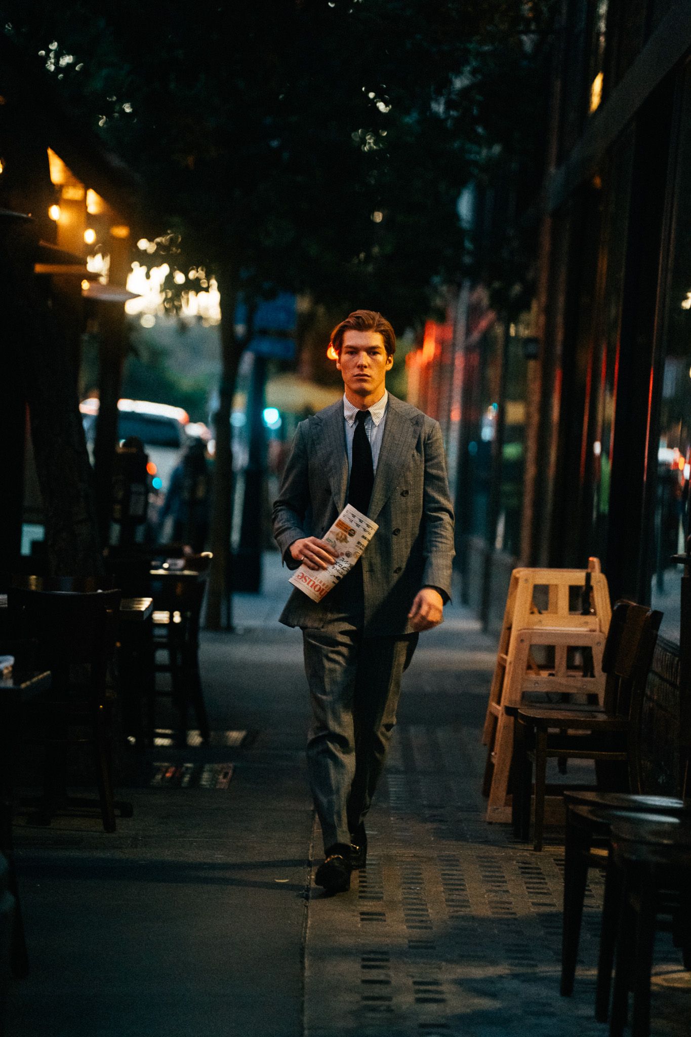 Taipei portrait photographer capturing a cinematic street portrait at night