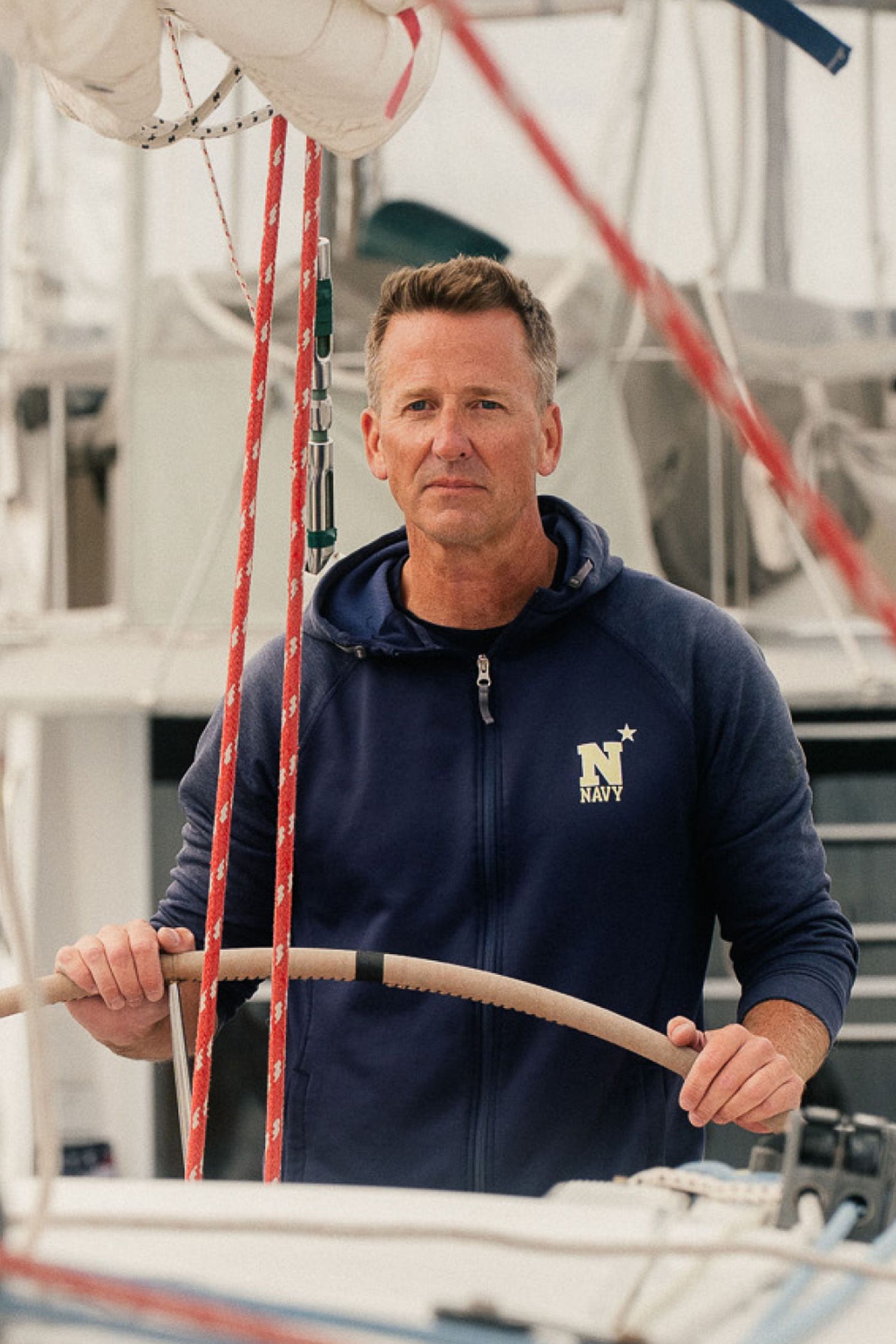 Taipei personal branding portrait of a founder on a sailboat
