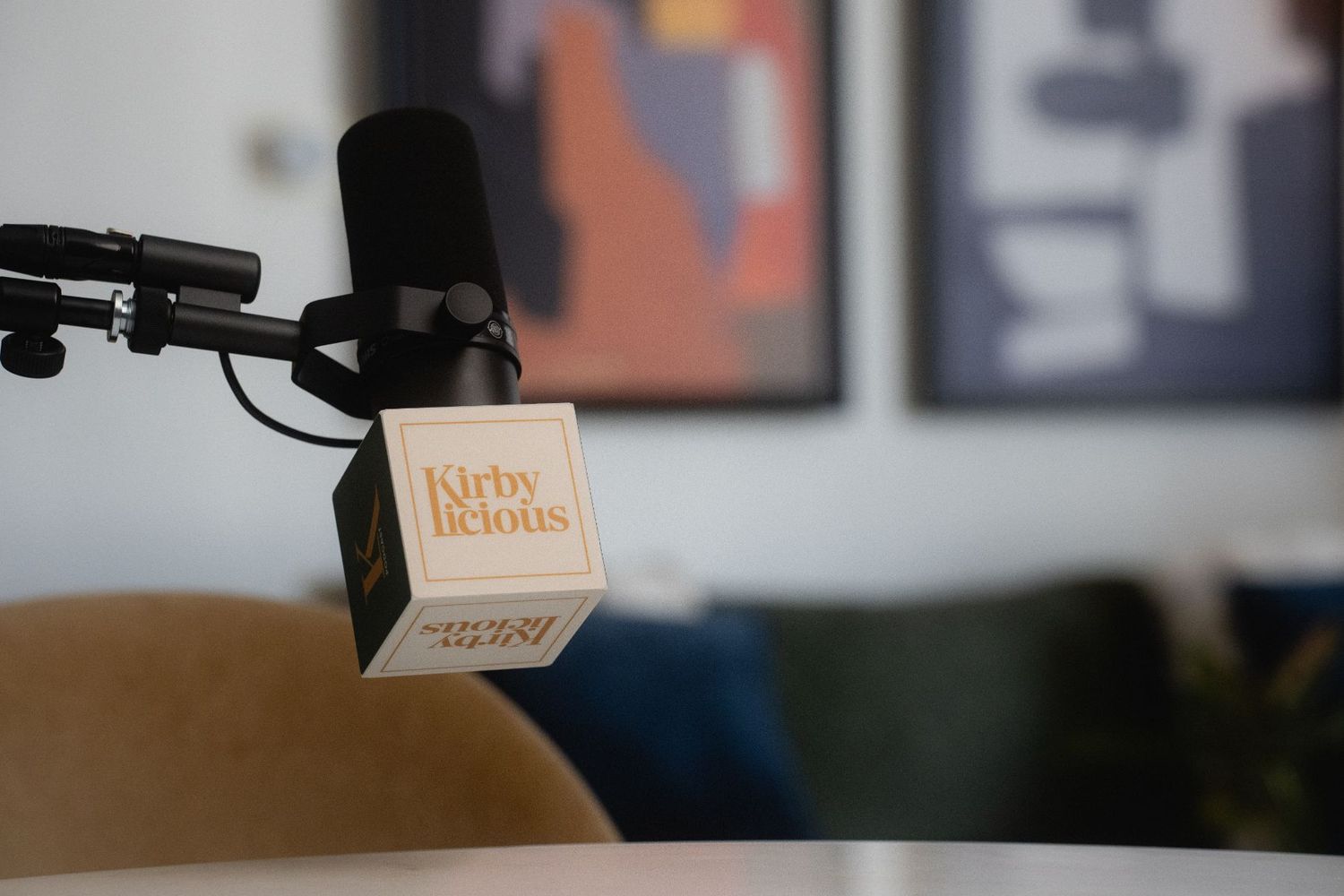 Taipei branding photography detail of a microphone setup for a creator or podcast