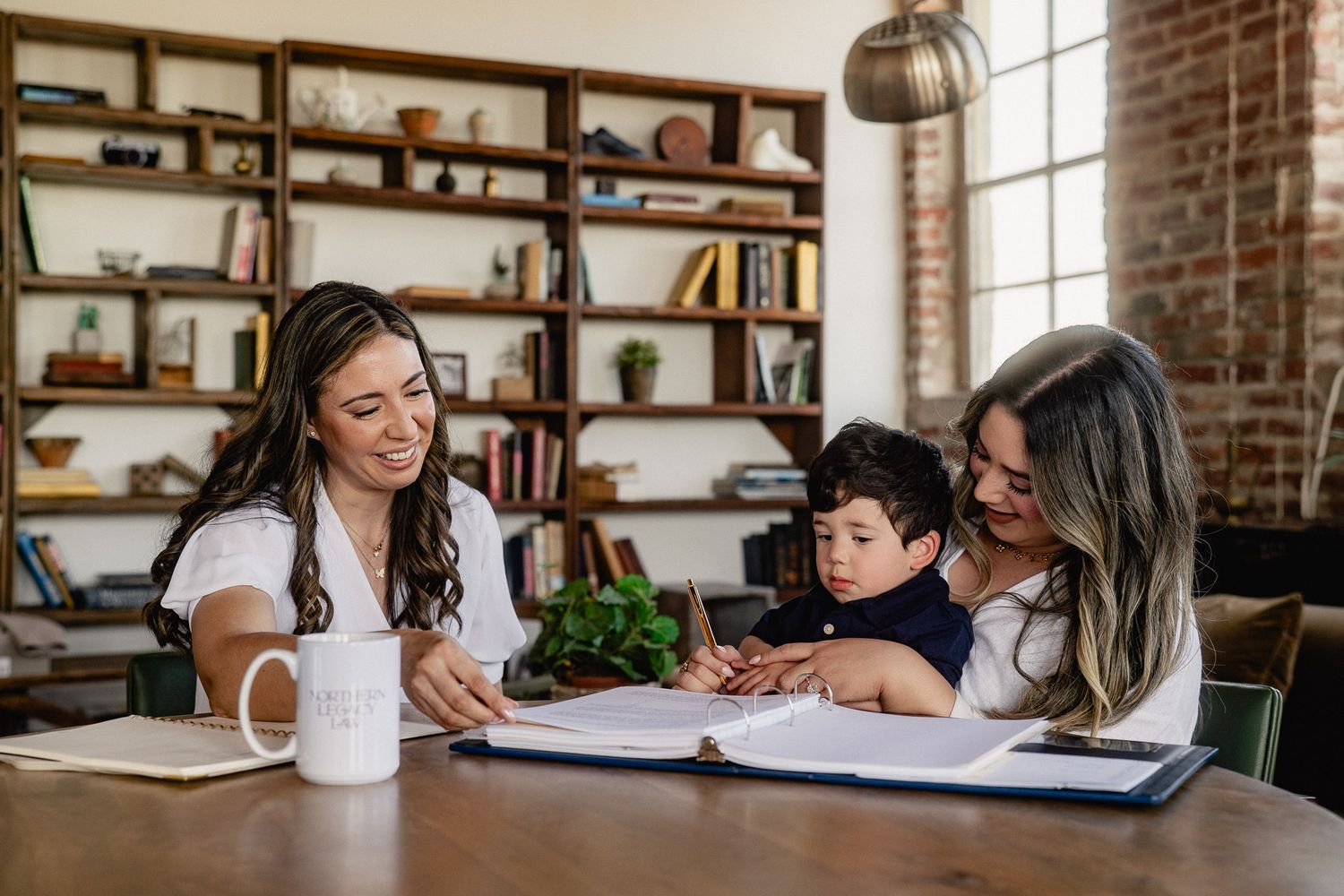 Taipei personal branding photography for a professional consultant working with a family in a warm studio