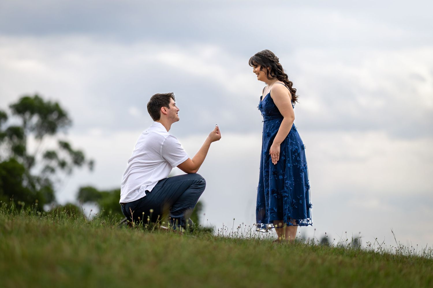 Couple proposal at Mount Anna Botanical Gardens.