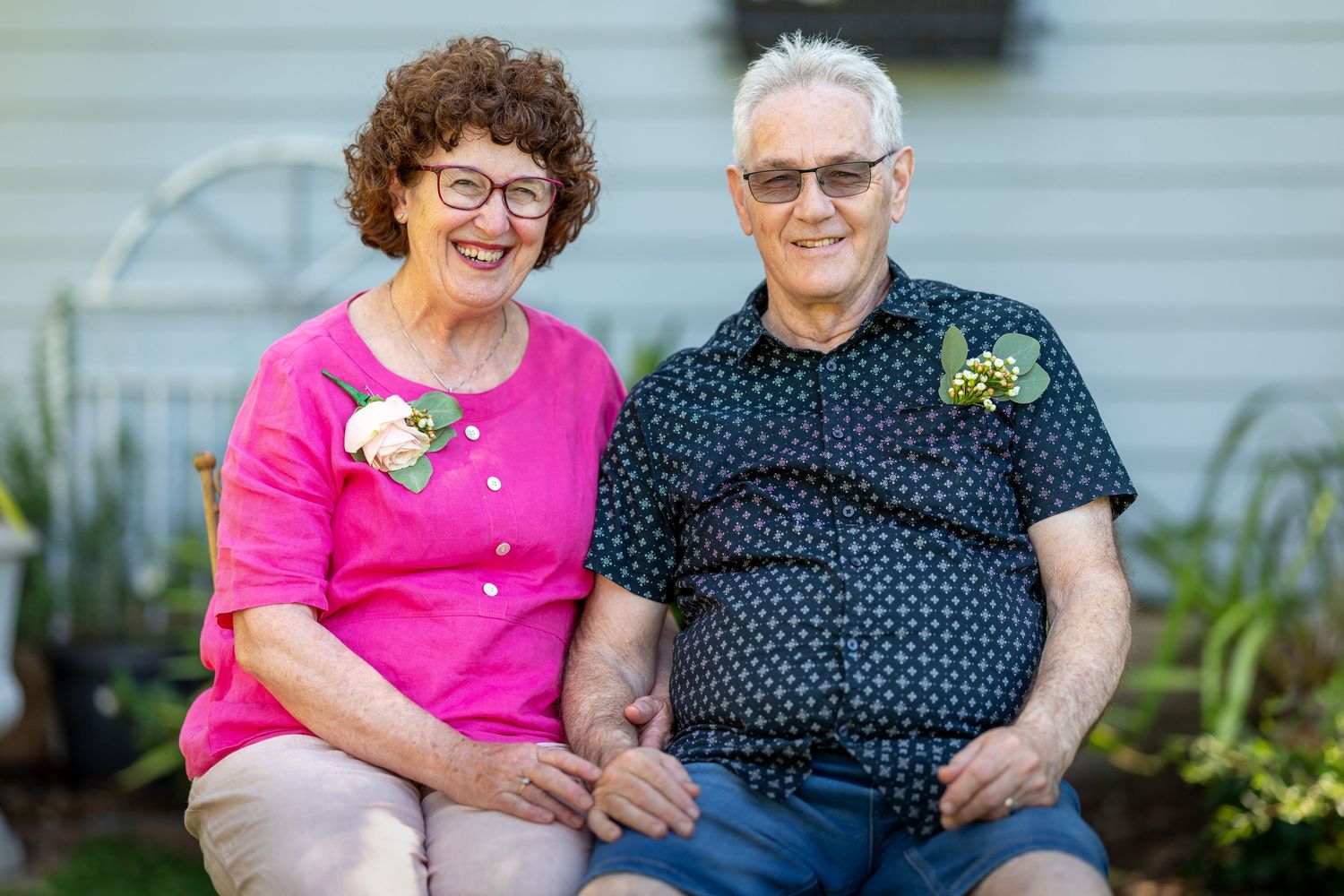 An elderly couple celebrates their 50th anniversary in Glenbrook, Blue Mountains.