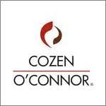 Cozen O'Connor law firm logo in burgundy with minimalist text design.