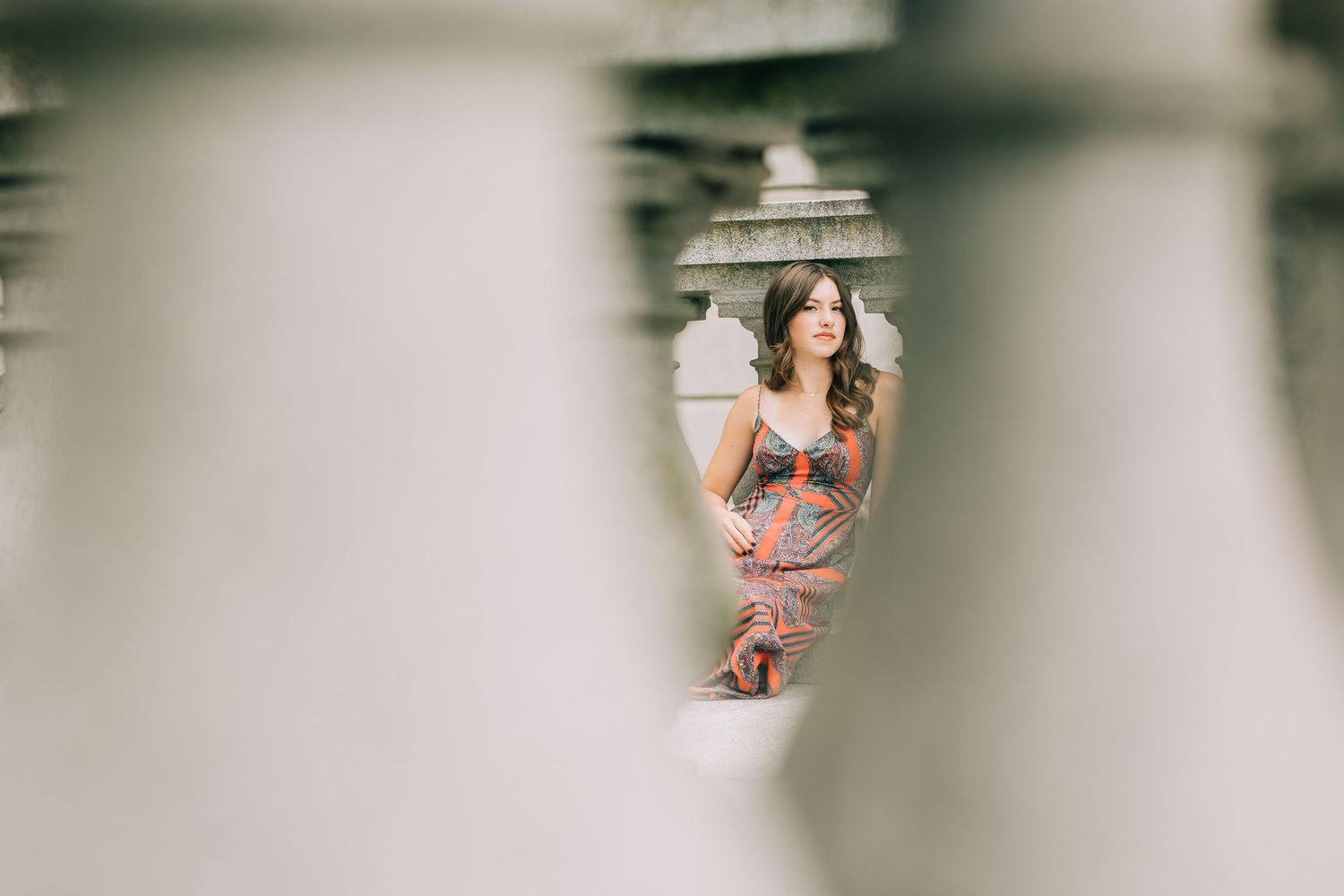 Artistic blurred photography sequence showing intimate family moments.
