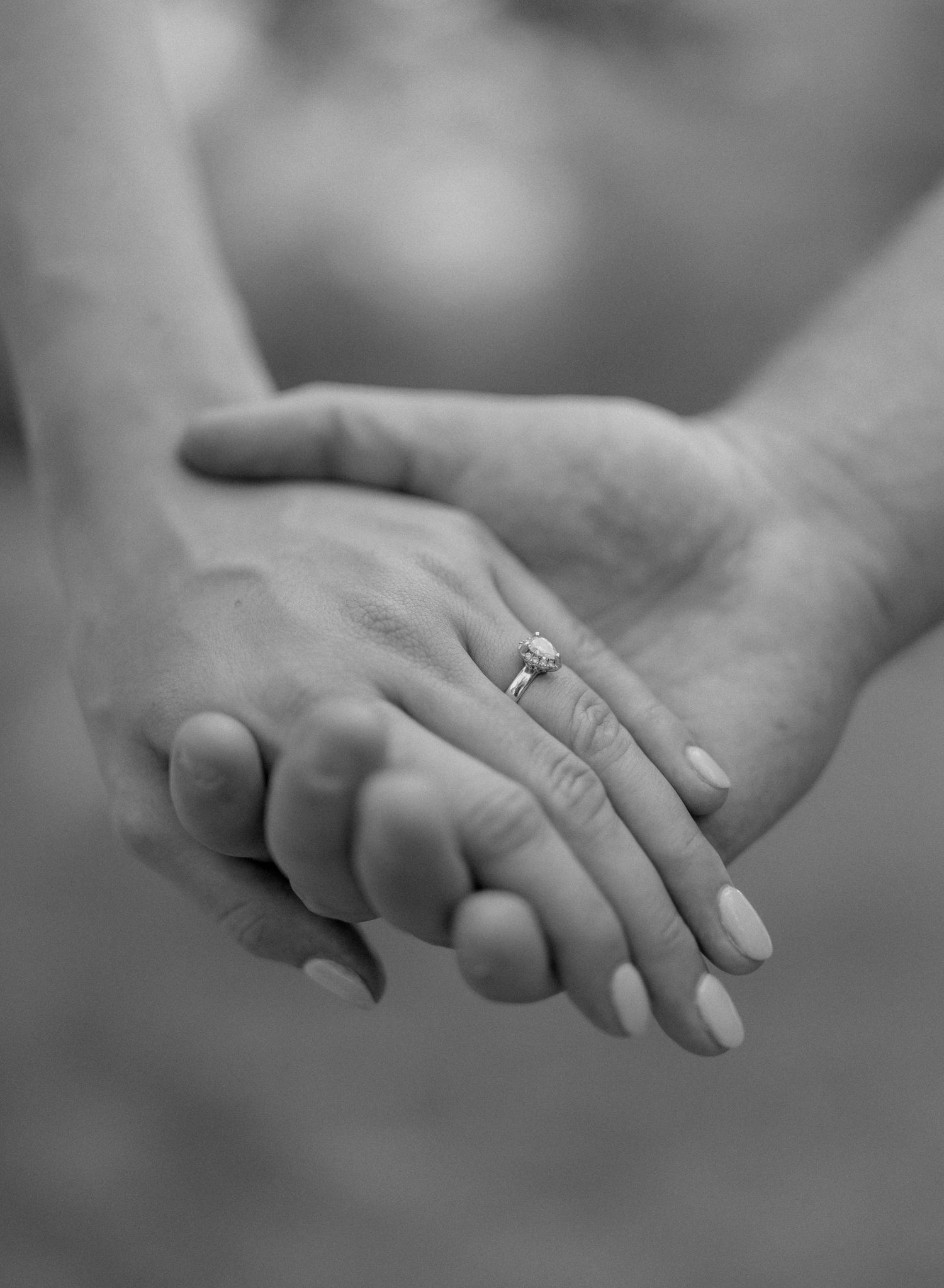 Close up photo of engagement rings.