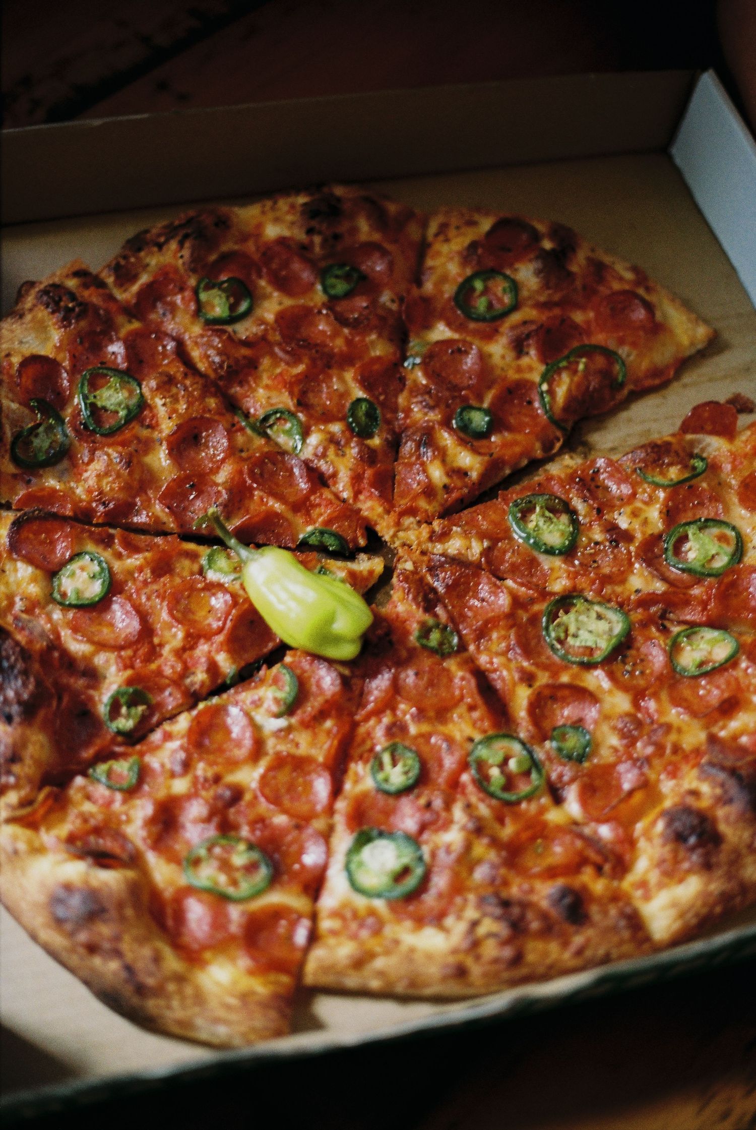 Close up photo of pizza.