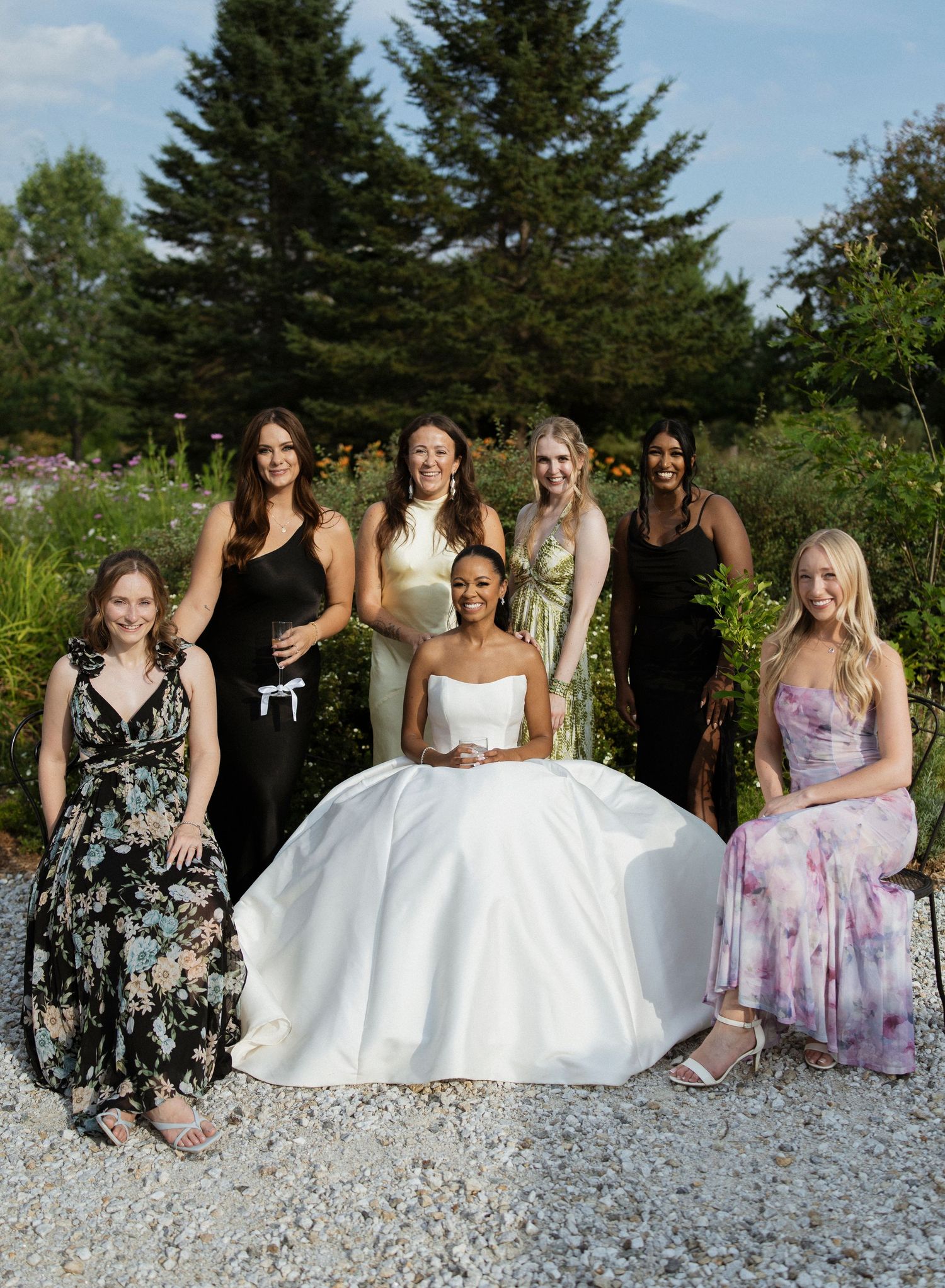 Wedding party group portrait.