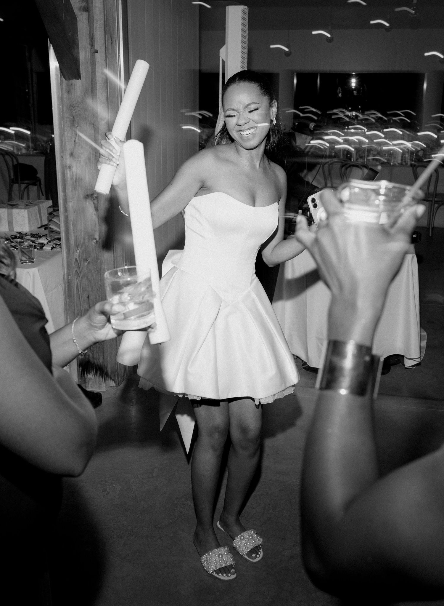 Portrait of a bride with flash.