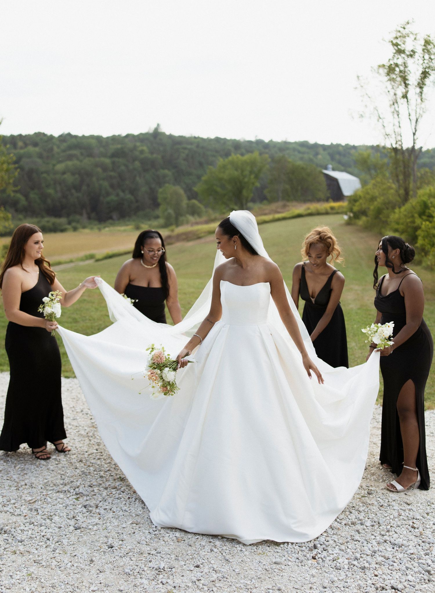 Wedding party group portrait.