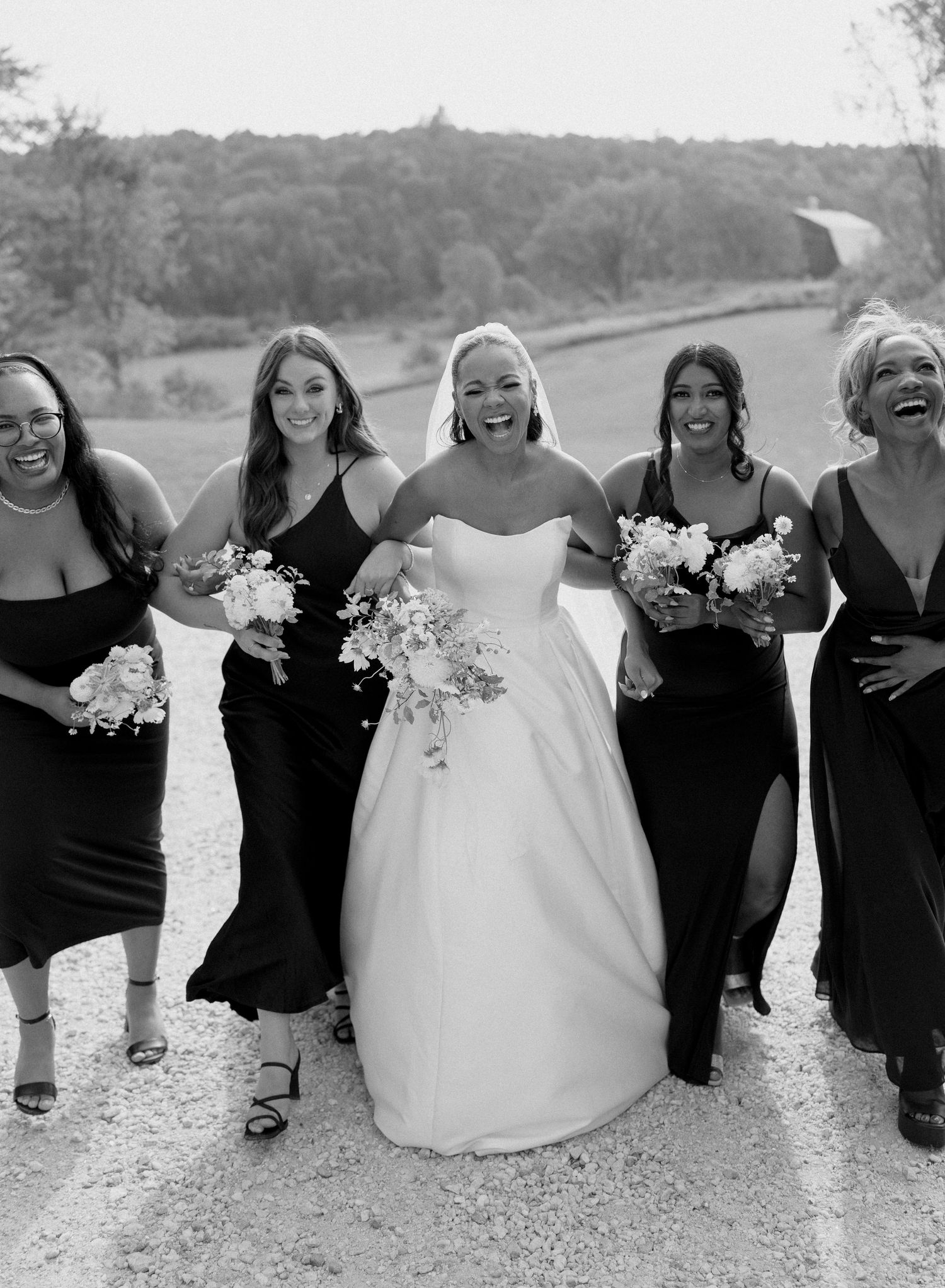 Wedding party group portrait.