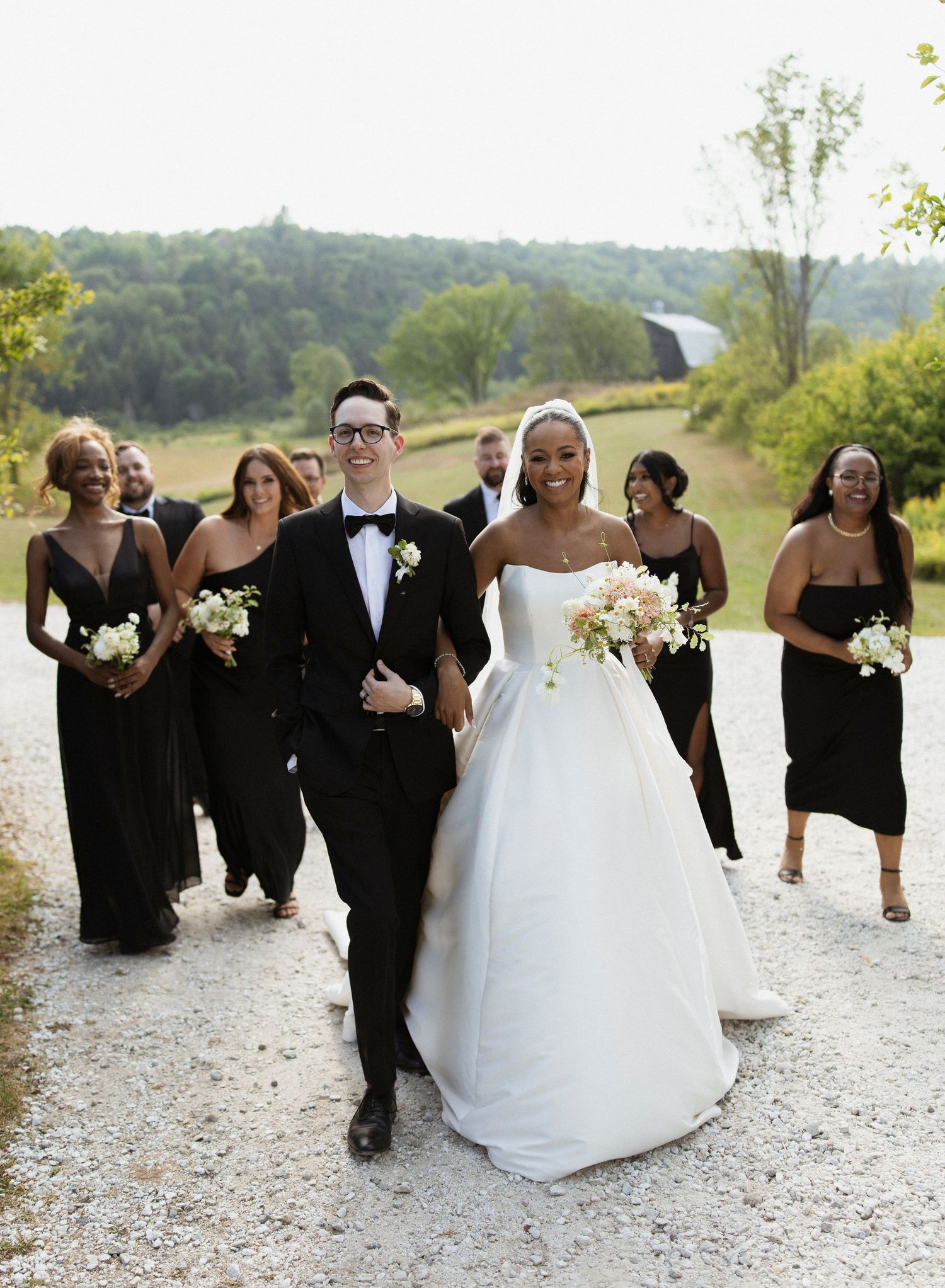 Wedding party group portrait.