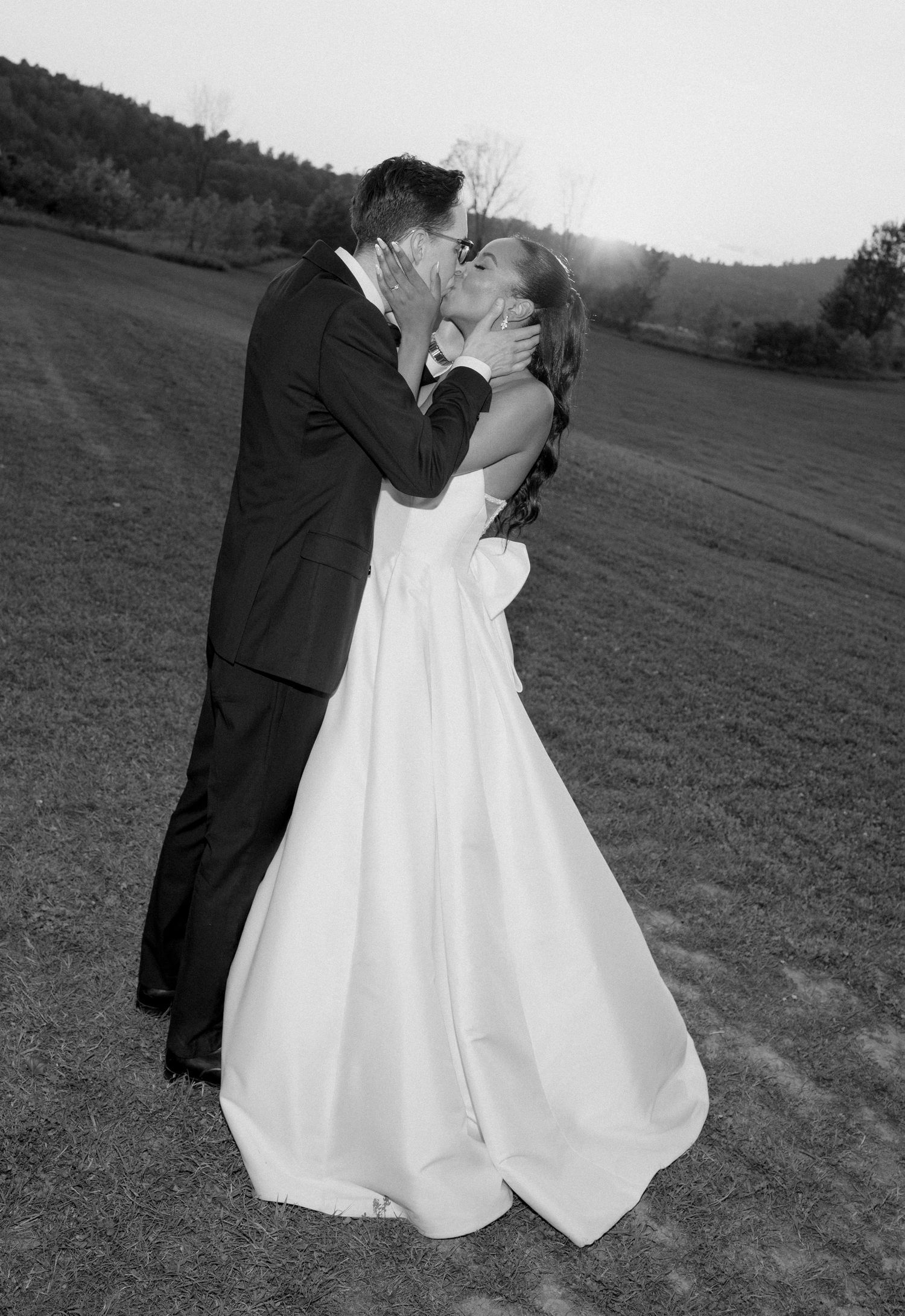 Bride & groom portrait with flash.