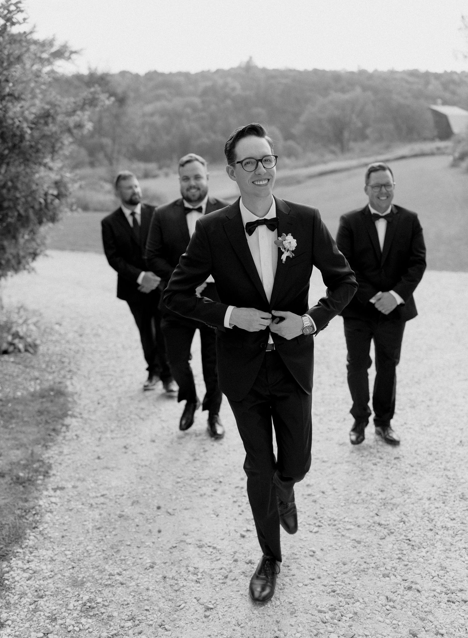 Wedding party group portrait.