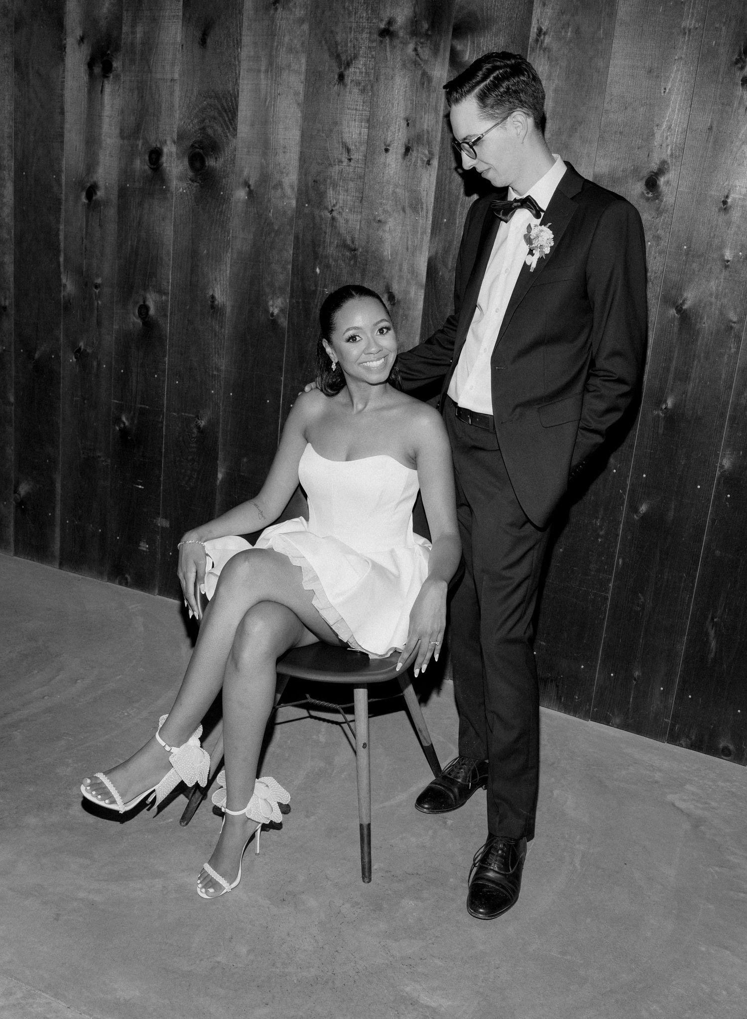 Bride & groom portrait with flash.