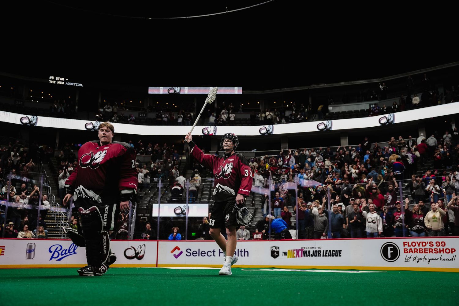 Lacrosse player celebrates a win.