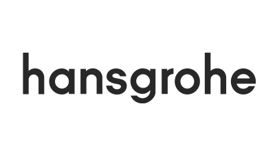Hansgrohe brand logo in modern lowercase black sans-serif font on white background.