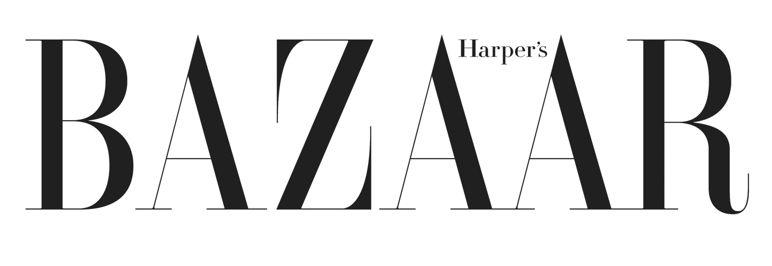 Harper's Bazaar fashion magazine logo in elegant black serif typography on white background.