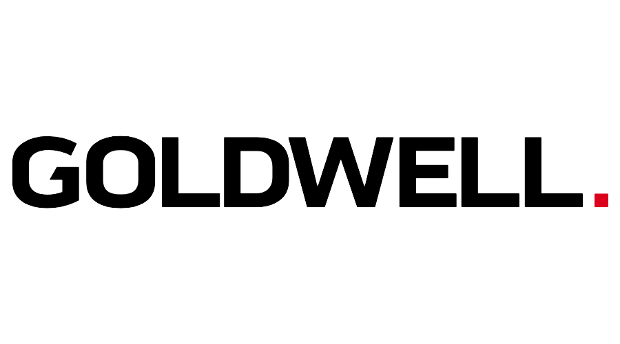 Goldwell brand logo in bold black uppercase font with red period on white background.