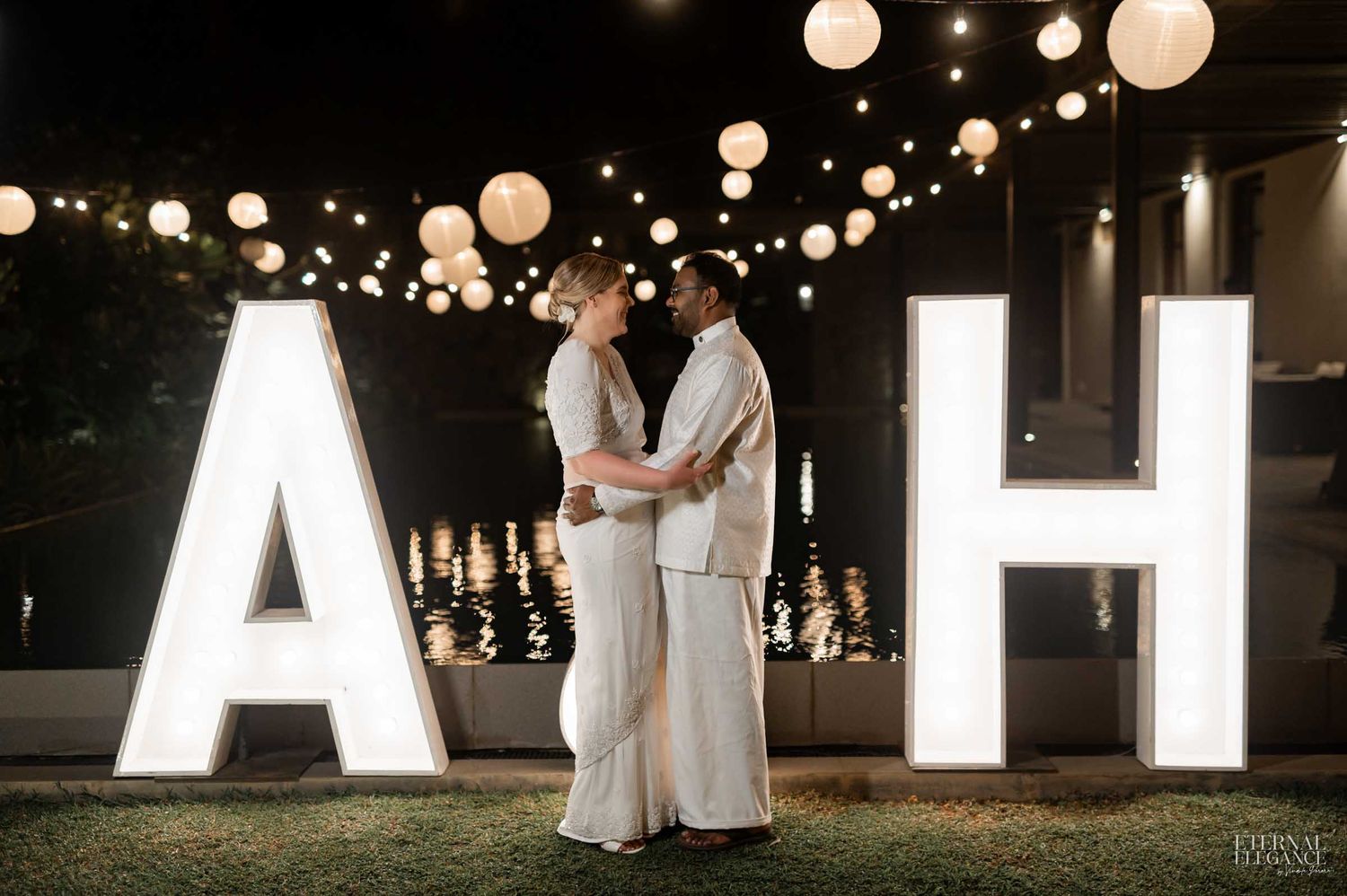 Candid destination wedding moment between bride and groom in Sri Lanka Natural wedding moments captured in Sri Lanka wedding photography