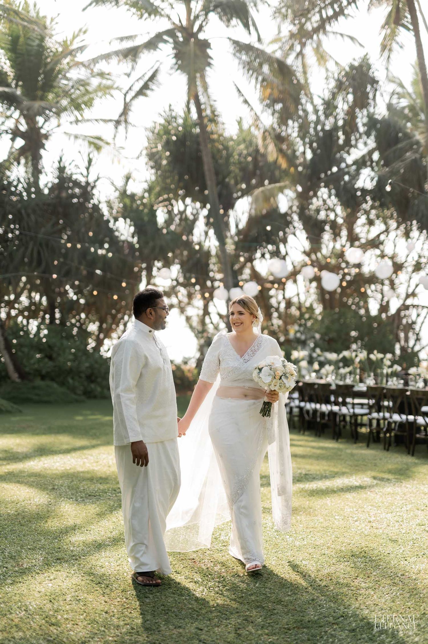 Candid destination wedding moment between bride and groom in Sri Lanka Natural wedding moments captured in Sri Lanka wedding photography