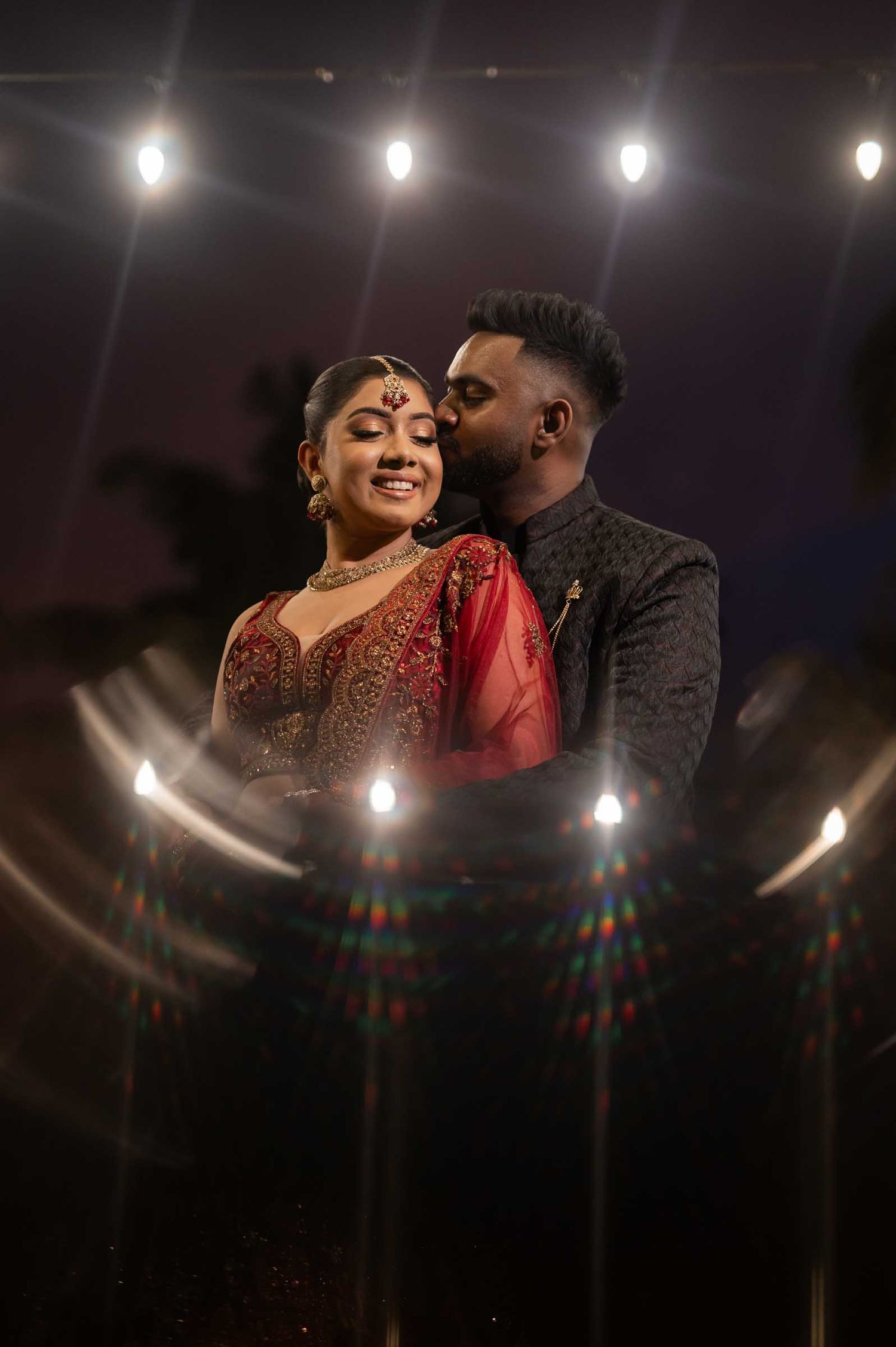 Romantic wedding couple portrait in Sri Lanka