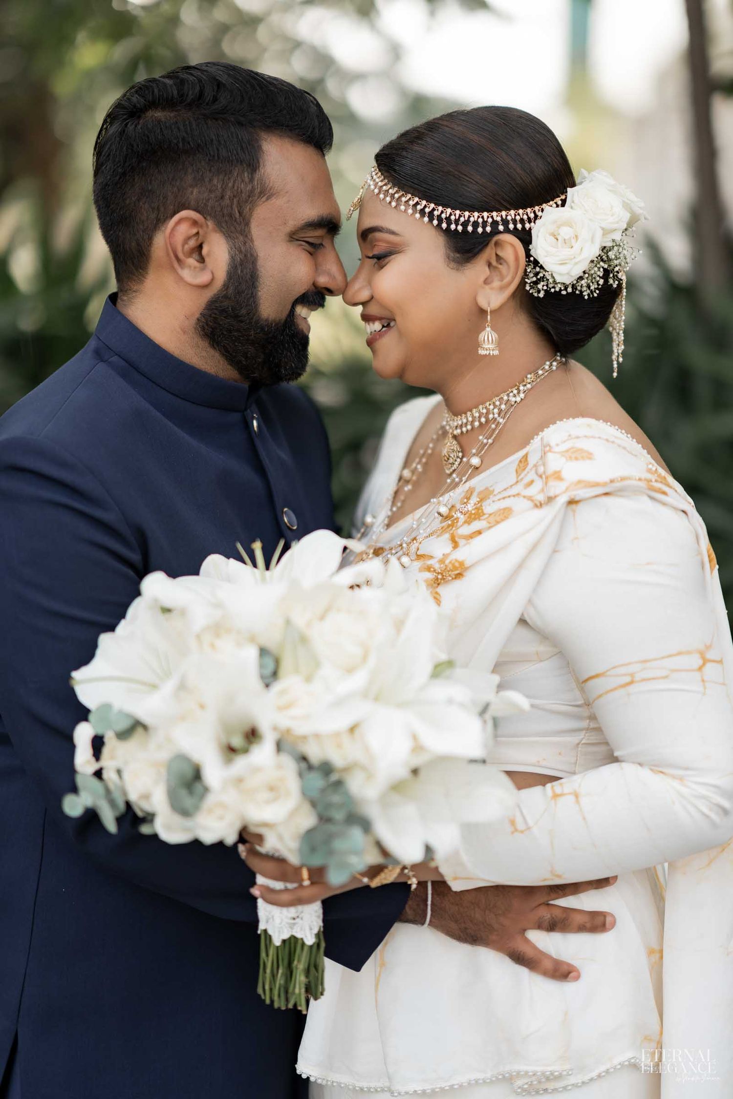Candid destination wedding moment between bride and groom in Sri Lanka Natural wedding moments captured in Sri Lanka wedding photography