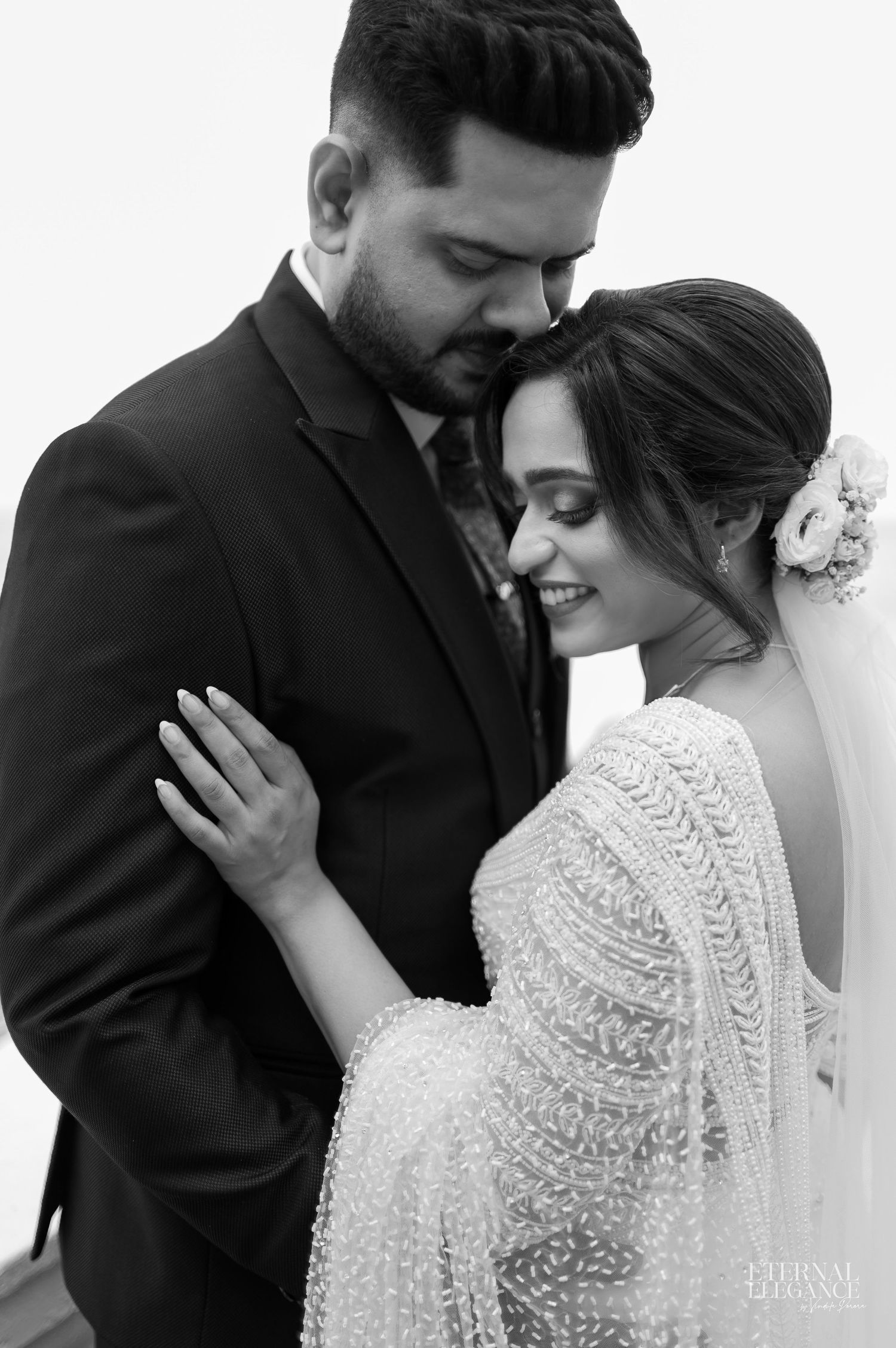 Candid destination wedding moment between bride and groom Natural wedding moments captured in Sri Lanka wedding photography