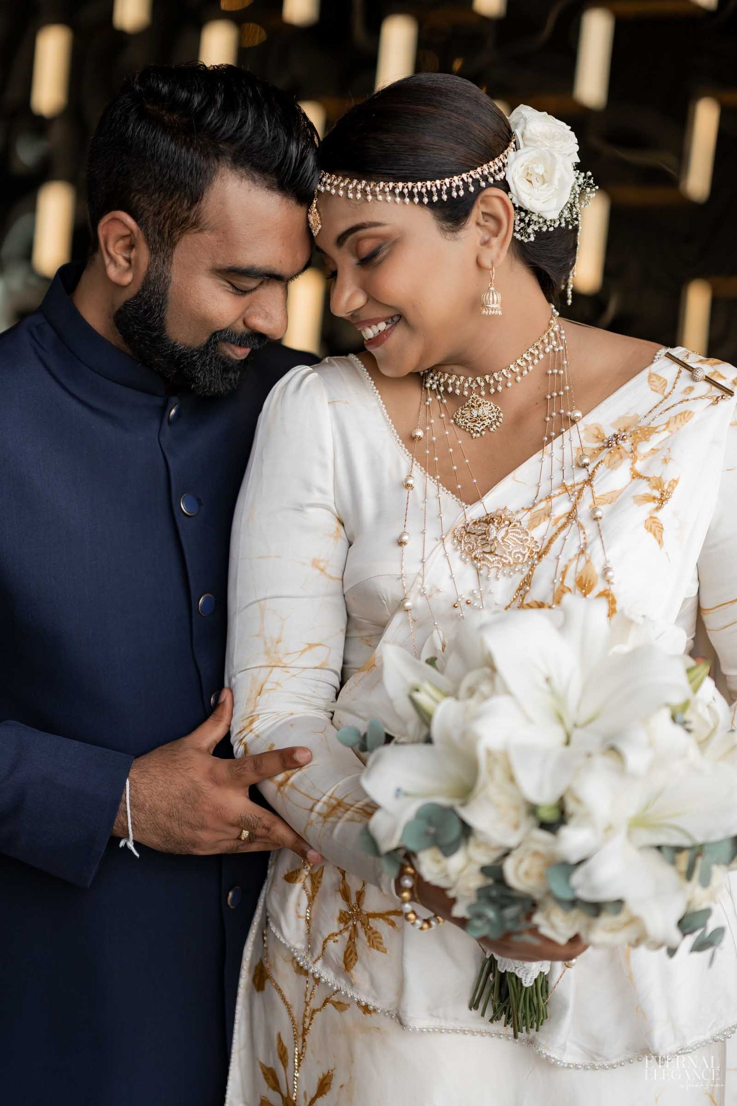 Candid destination wedding moment between bride and groom in Sri Lanka Natural wedding moments captured in Sri Lanka wedding photography