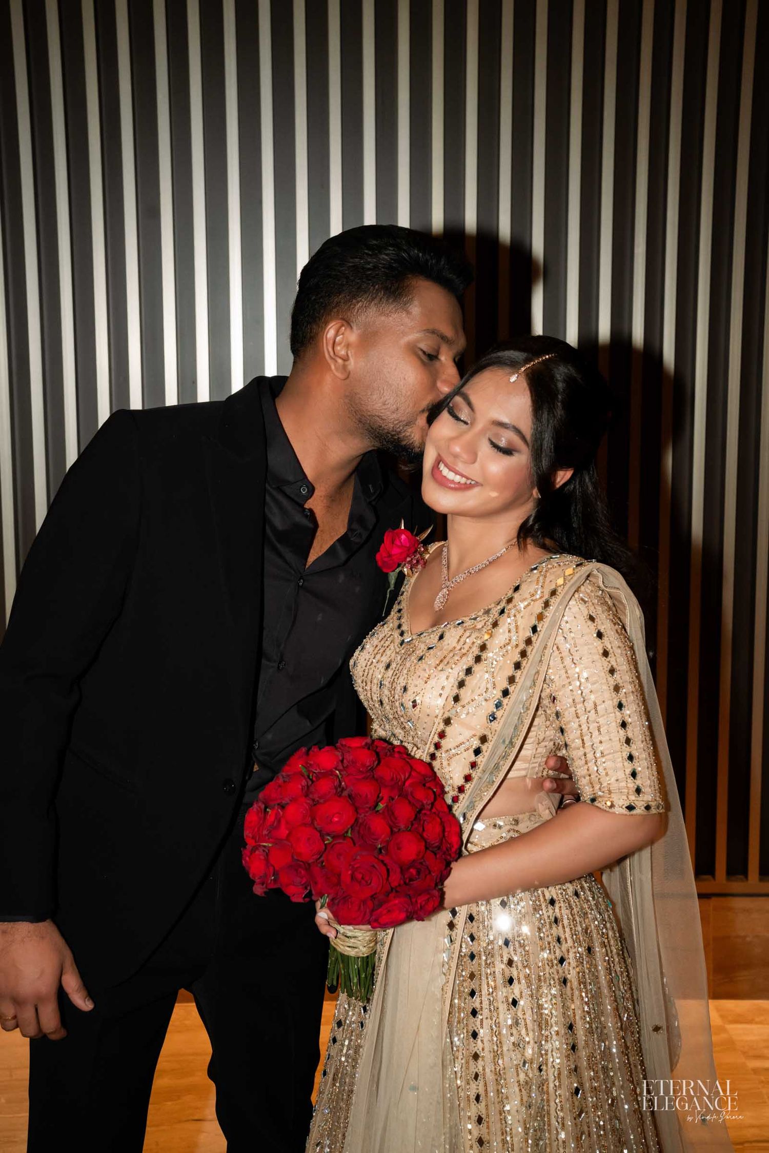 Candid wedding moment portrait between bride and groom Natural wedding moments captured in Sri Lanka