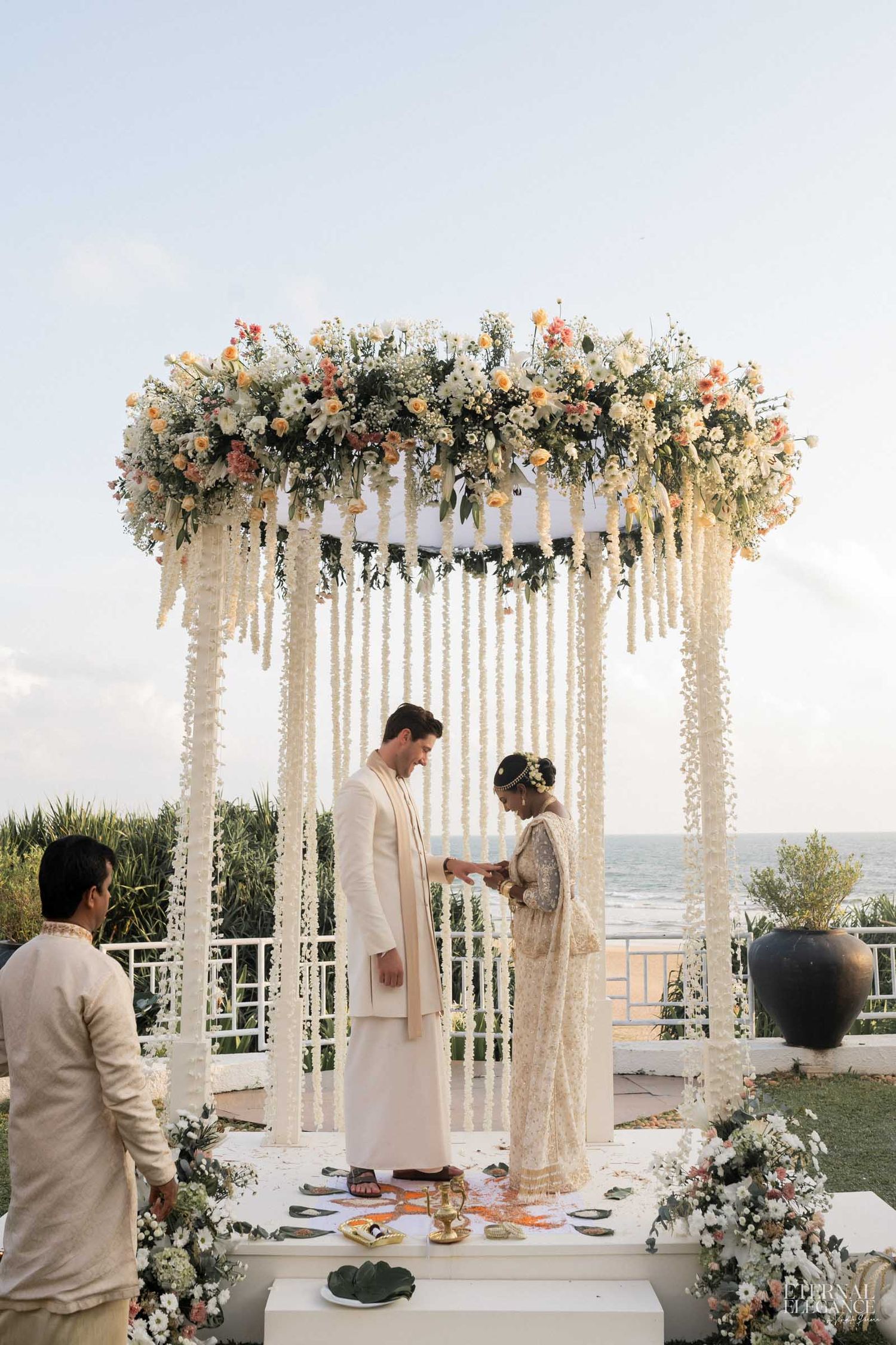 Candid destination wedding moment between bride and groom Natural wedding moments captured in Sri Lanka wedding photography